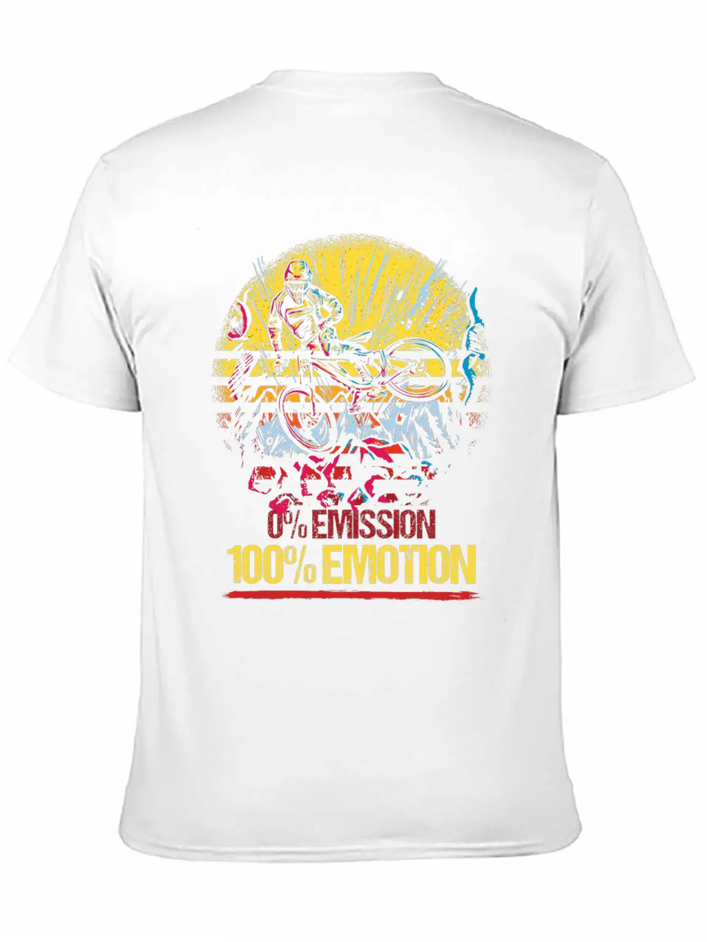 0% Emission 100% Emotion Bicycle Biker Mountain Unisex Casual T-Shirt – Clean Design For Daily Comfort