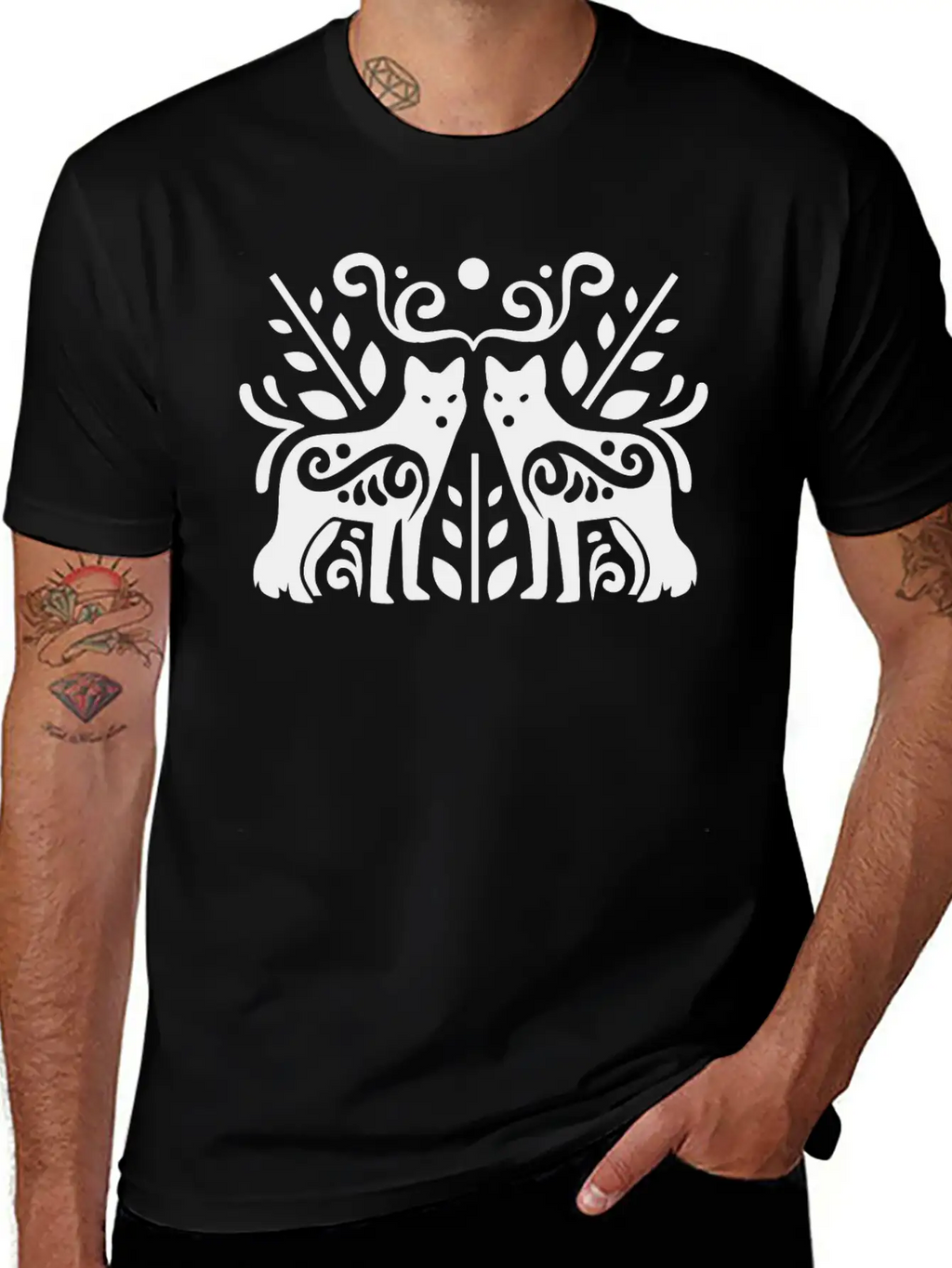 0557 Cool Wolf Vector Image Design Essential Unisex Summer Tee – Soft Cotton Casual Fit