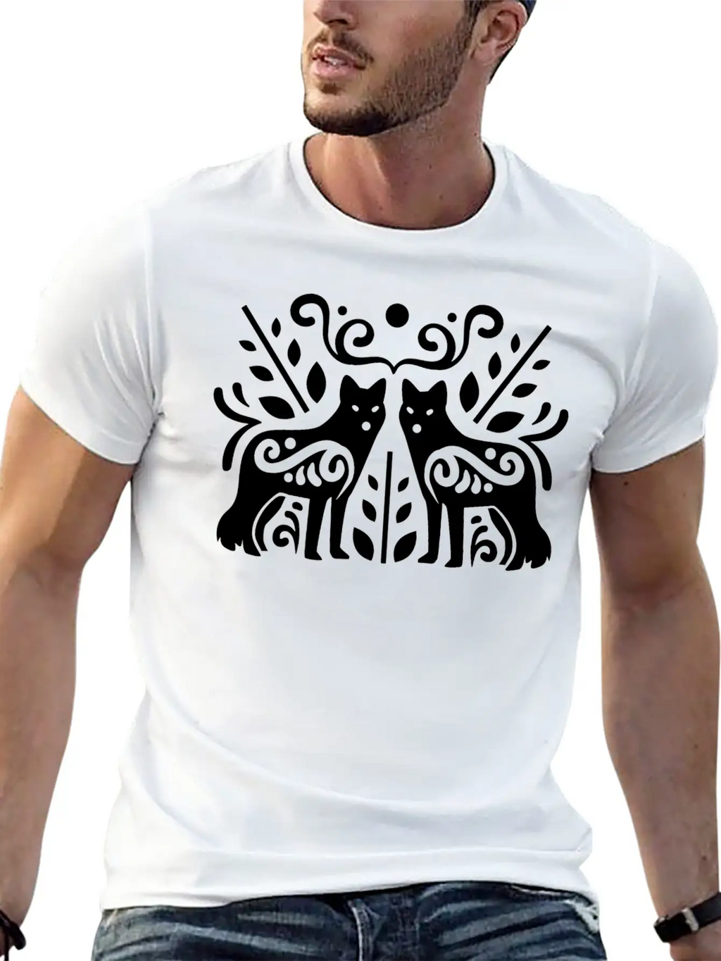 0557 Cool Wolf Vector Image Design Essential Unisex Summer Tee – Soft Cotton Casual Fit