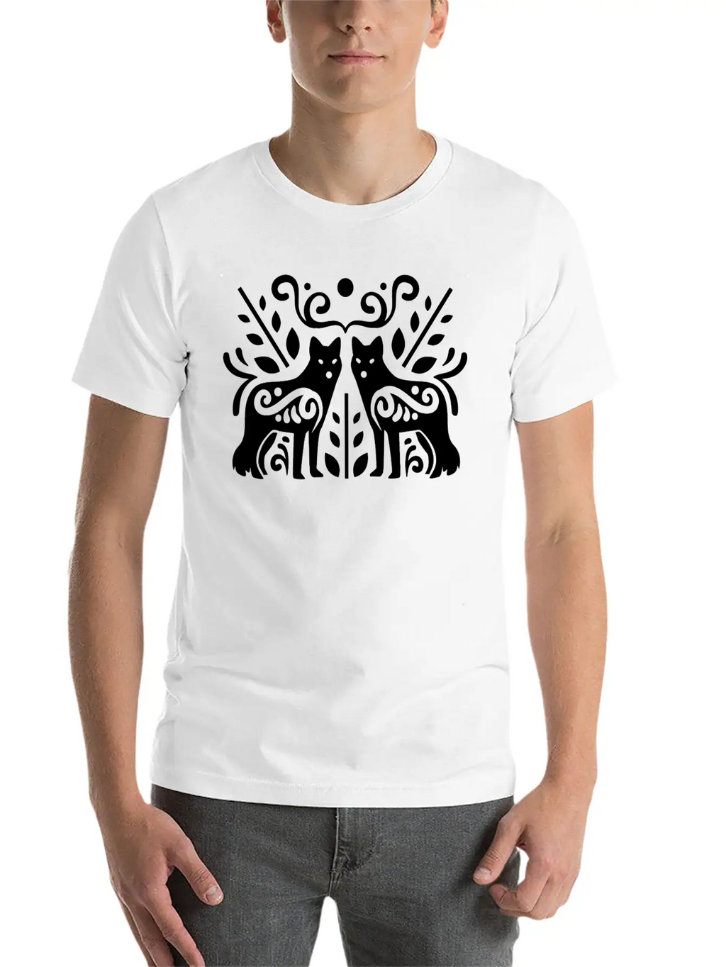 0557 Cool Wolf Vector Image Design Essential Unisex Summer Tee – Soft Cotton Casual Fit