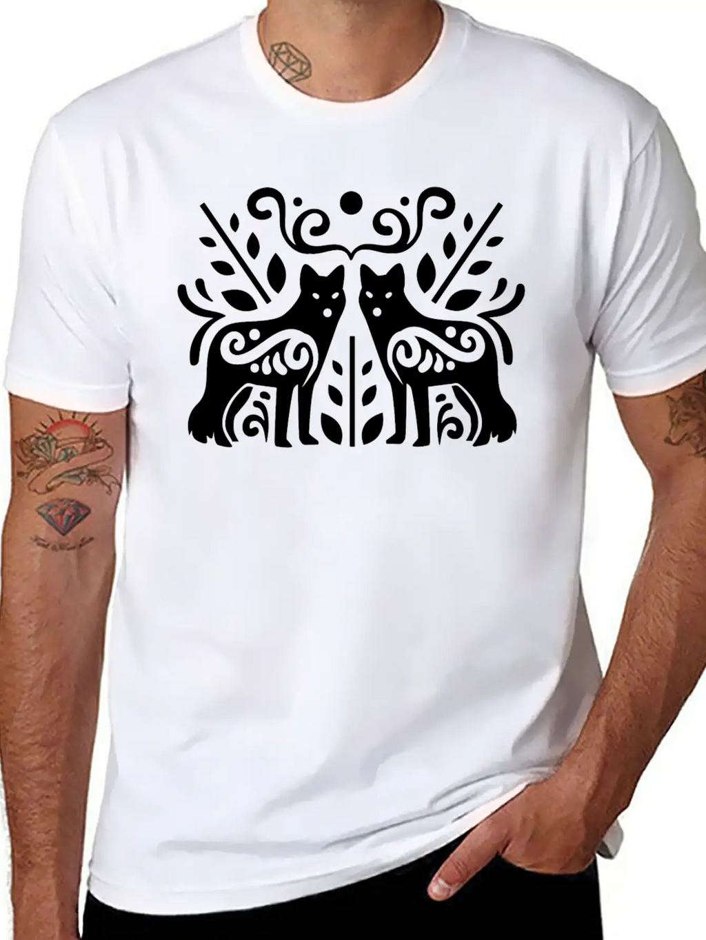 0557 Cool Wolf Vector Image Design Essential Unisex Summer Tee – Soft Cotton Casual Fit