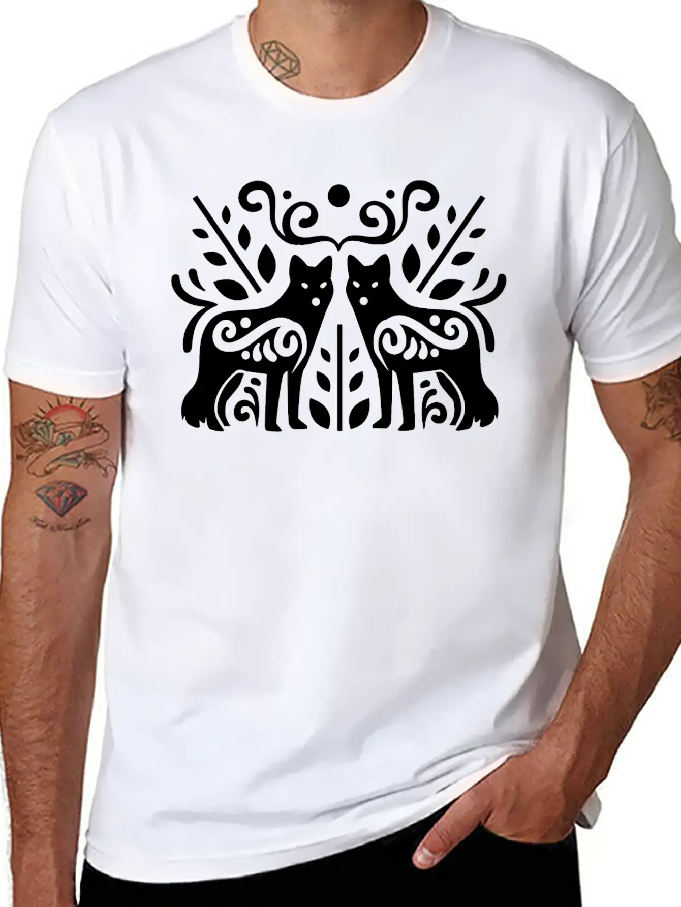 0557 Cool Wolf Vector Image Design Essential Unisex Summer Tee – Soft Cotton Casual Fit