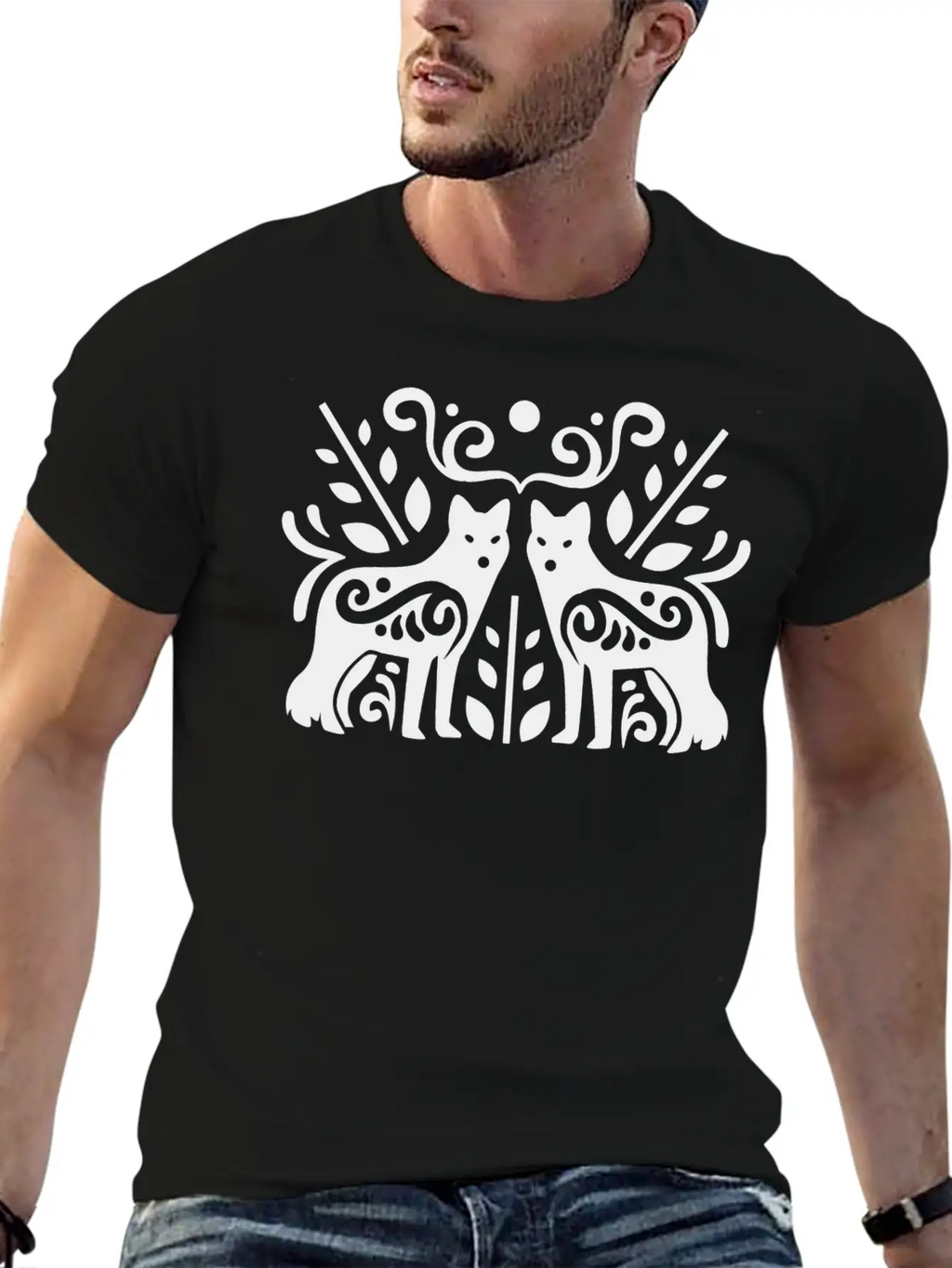 0557 Cool Wolf Vector Image Design Essential Unisex Summer Tee – Soft Cotton Casual Fit