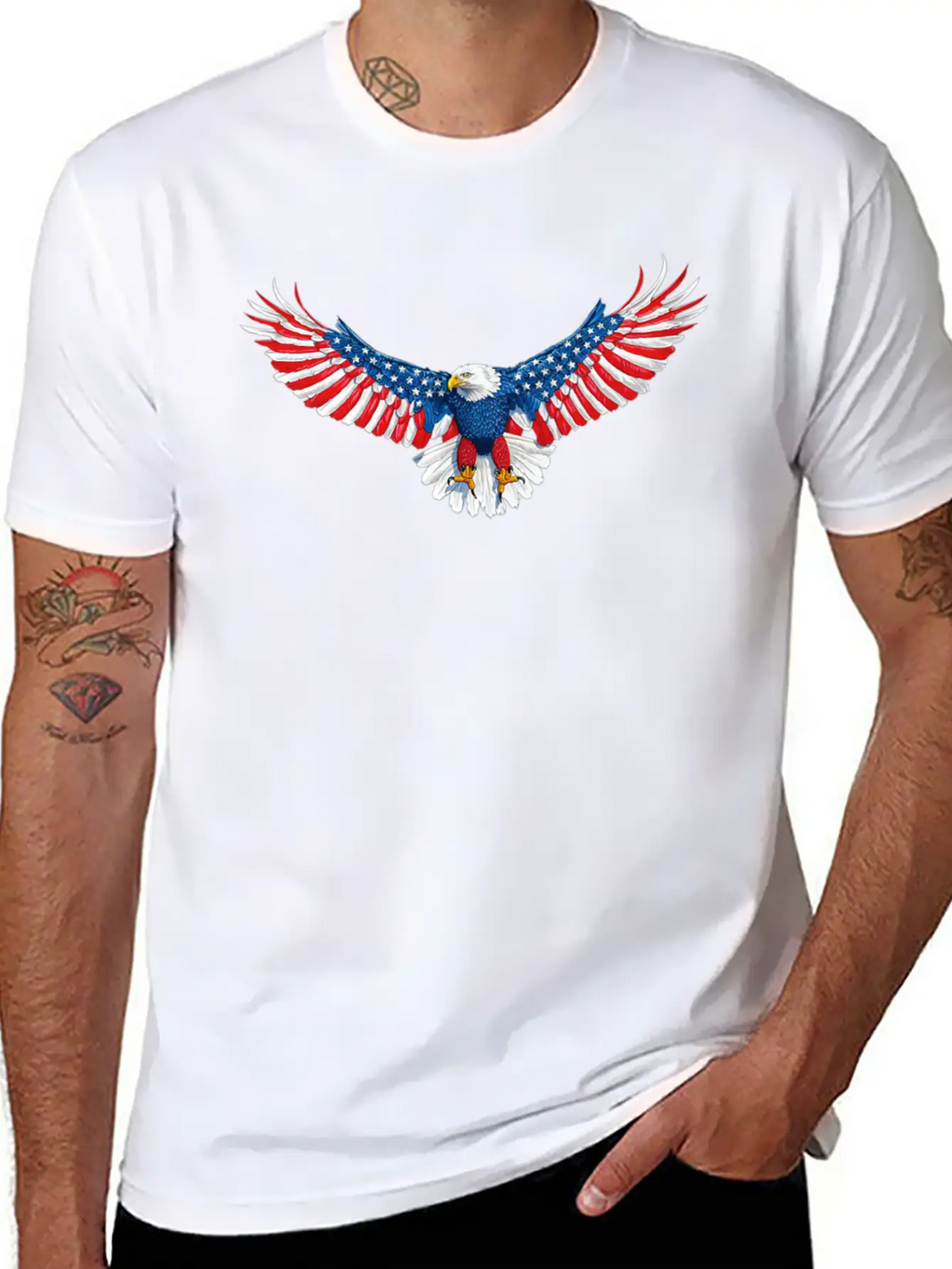 090 940 American Flag Eagle Essential Unisex Summer Tee – Soft Cotton Casual Fit