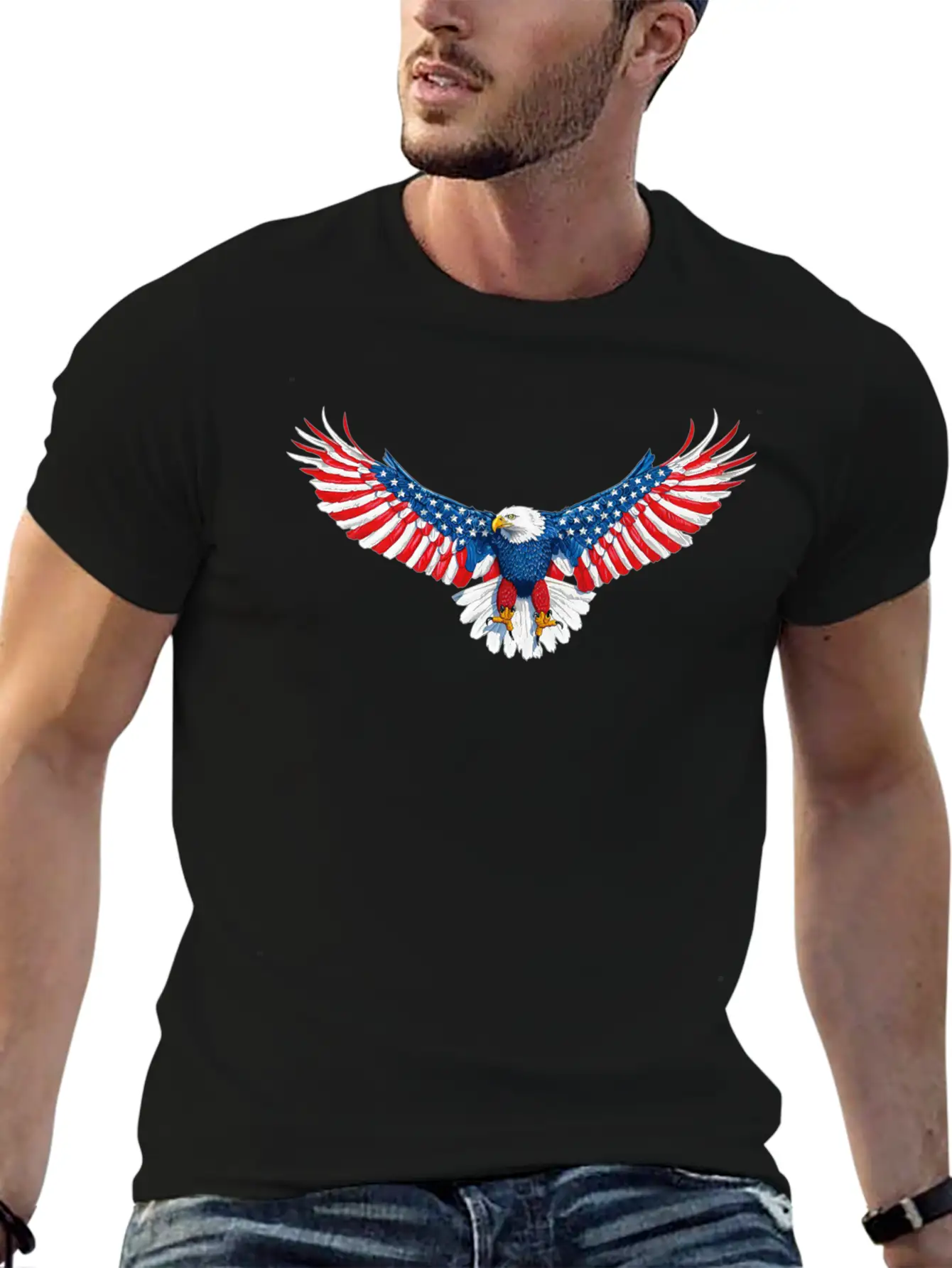 090 940 American Flag Eagle Essential Unisex Summer Tee – Soft Cotton Casual Fit