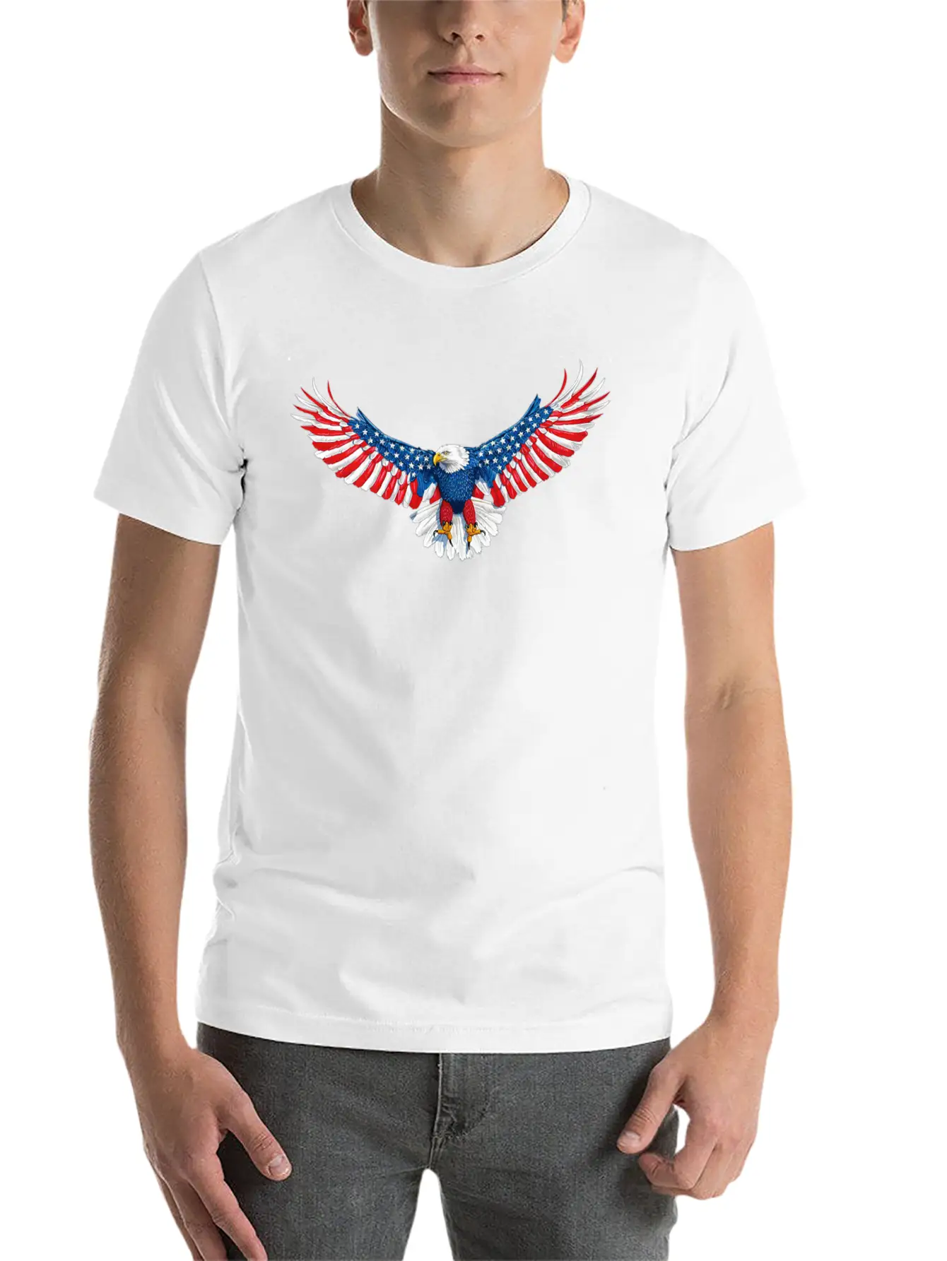090 940 American Flag Eagle Essential Unisex Summer Tee – Soft Cotton Casual Fit