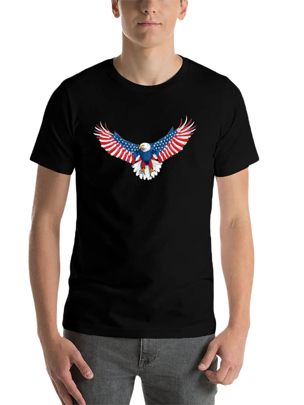 090 940 American Flag Eagle Essential Unisex Summer Tee – Soft Cotton Casual Fit