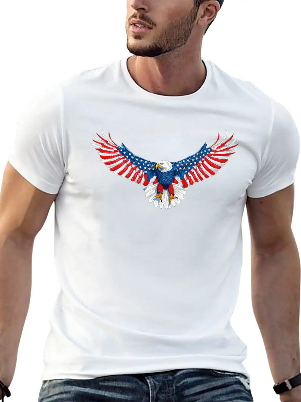 090 940 American Flag Eagle Essential Unisex Summer Tee – Soft Cotton Casual Fit