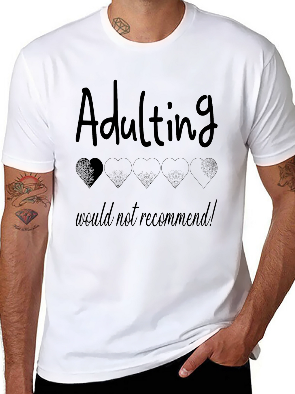 Adulting Would Not Recommend Black T-Shirt