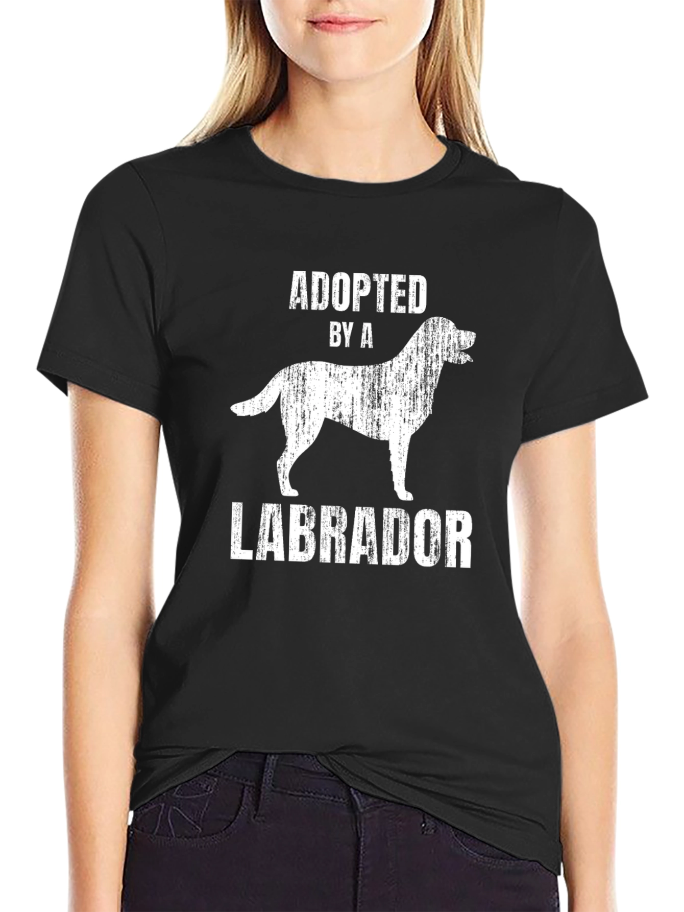 Adopted by a Labrador T-Shirt - Black