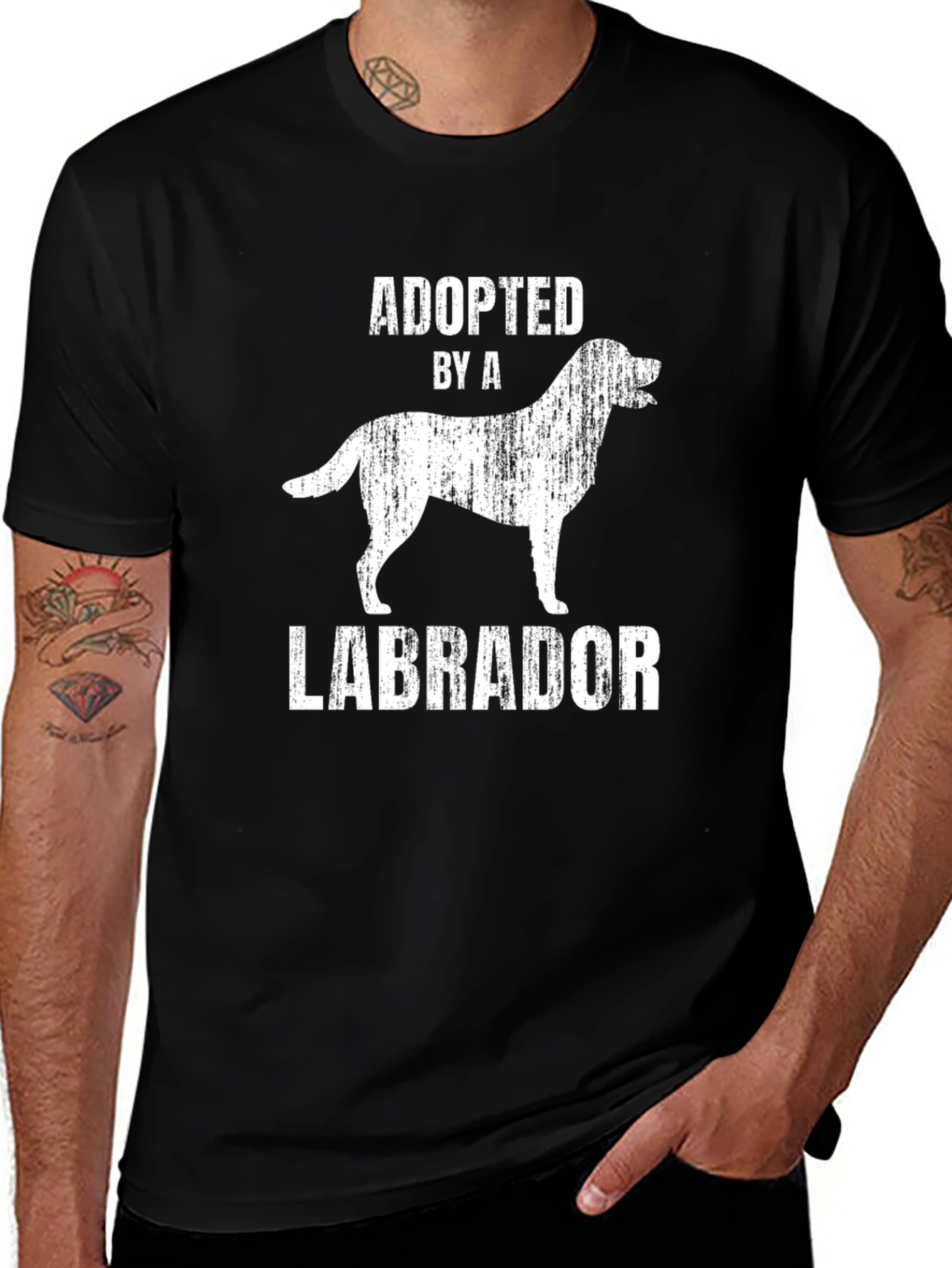 Adopted by a Labrador T-Shirt - Black