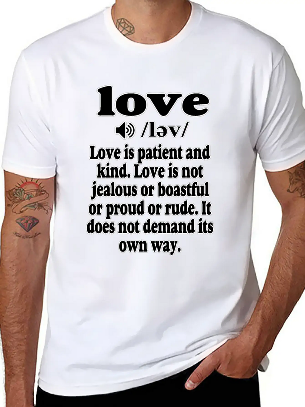 1 Corinthians 13 Love Is Patient And Kind Classic Crew Neck Graphic Tee – Everyday Minimal Look