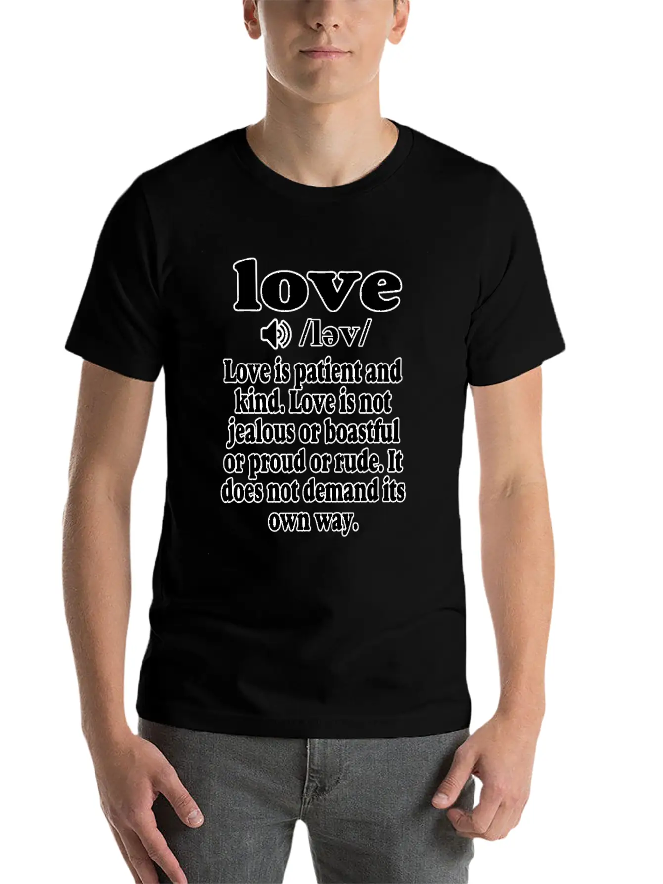 1 Corinthians 13 Love Is Patient And Kind Classic Crew Neck Graphic Tee – Everyday Minimal Look
