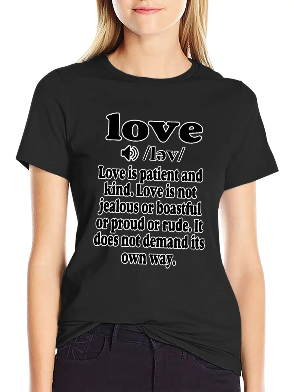 1 Corinthians 13 Love Is Patient And Kind Classic Crew Neck Graphic Tee – Everyday Minimal Look