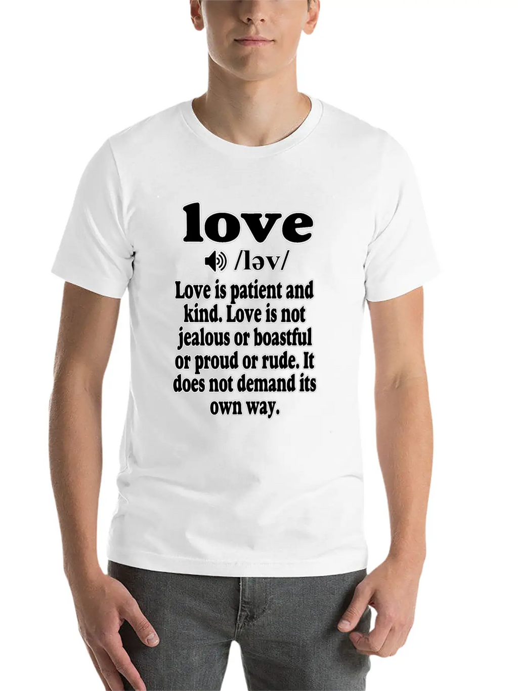1 Corinthians 13 Love Is Patient And Kind Classic Crew Neck Graphic Tee – Everyday Minimal Look