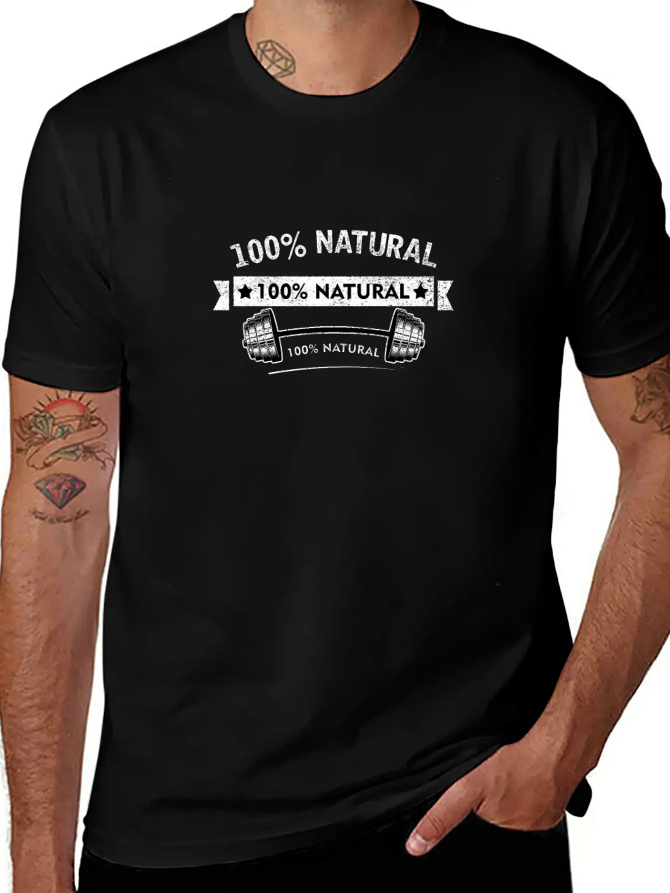 100% Natural Body Builder Unisex Short Sleeve Soft Cotton T-Shirt – Casual Everyday Wear