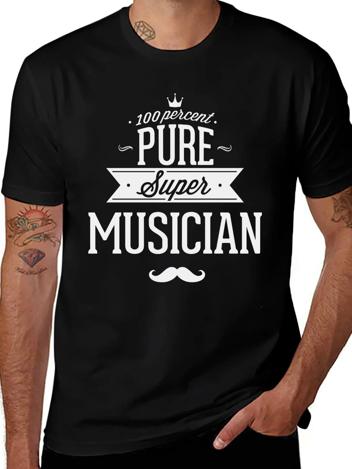 100 Percent Pure Super Musician Classic Fit Graphic Tee For Daily Comfort – Unisex Cotton Shirt