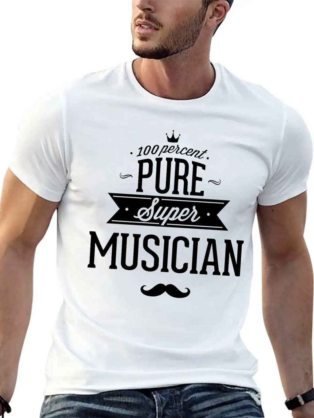 100 Percent Pure Super Musician Classic Fit Graphic Tee For Daily Comfort – Unisex Cotton Shirt