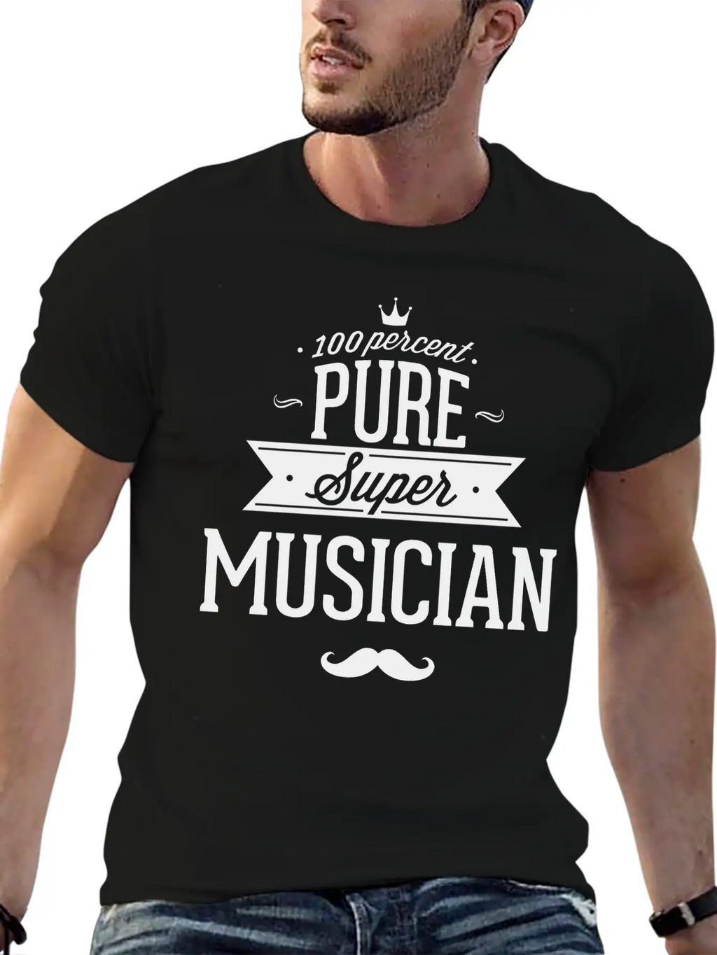 100 Percent Pure Super Musician Classic Fit Graphic Tee For Daily Comfort – Unisex Cotton Shirt