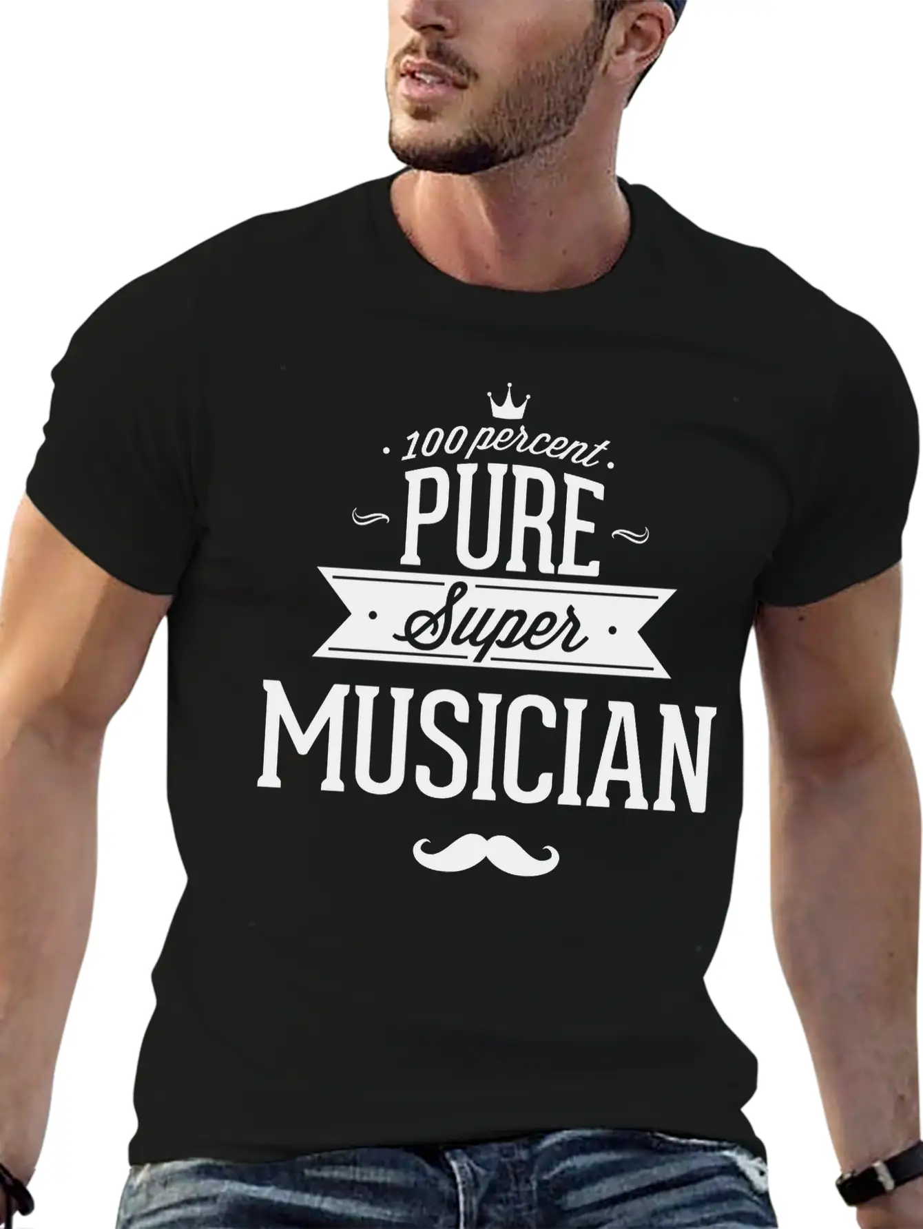 100 Percent Pure Super Musician Classic Fit Graphic Tee For Daily Comfort – Unisex Cotton Shirt