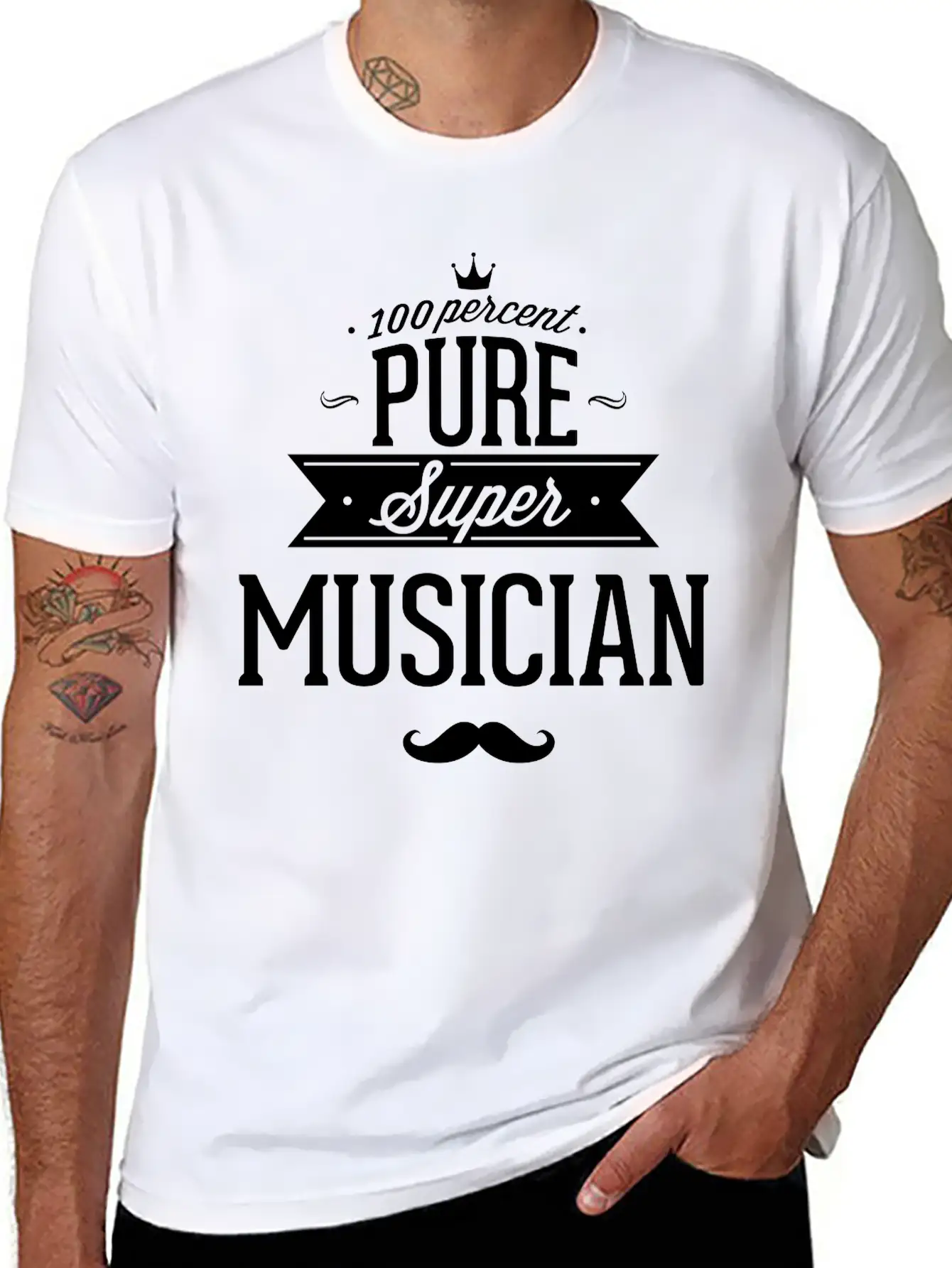 100 Percent Pure Super Musician Classic Fit Graphic Tee For Daily Comfort – Unisex Cotton Shirt