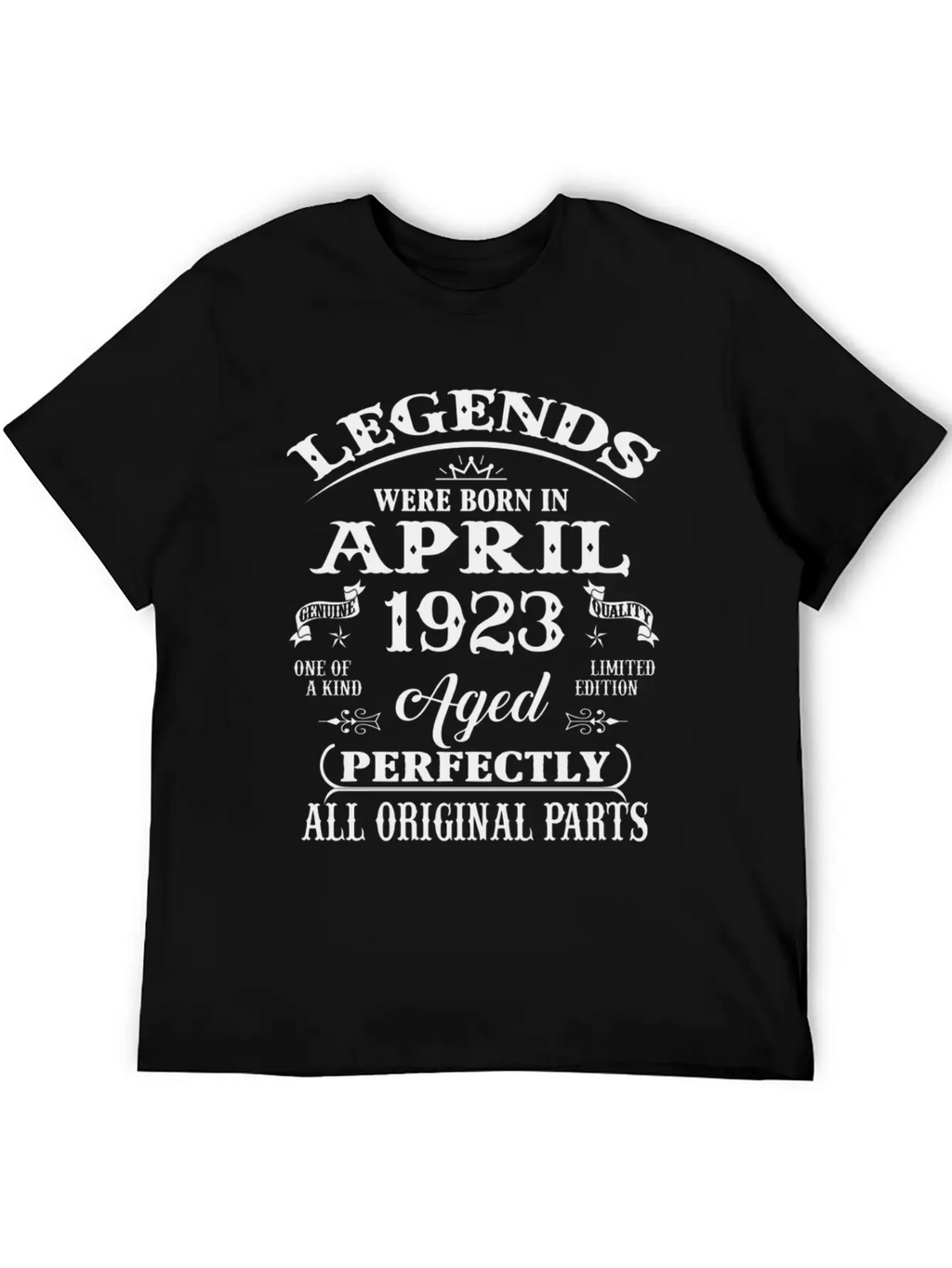100Th Legends Born In April 1923 100 Yr Old Unisex Short Sleeve Soft Cotton T-Shirt – Casual Everyday Wear