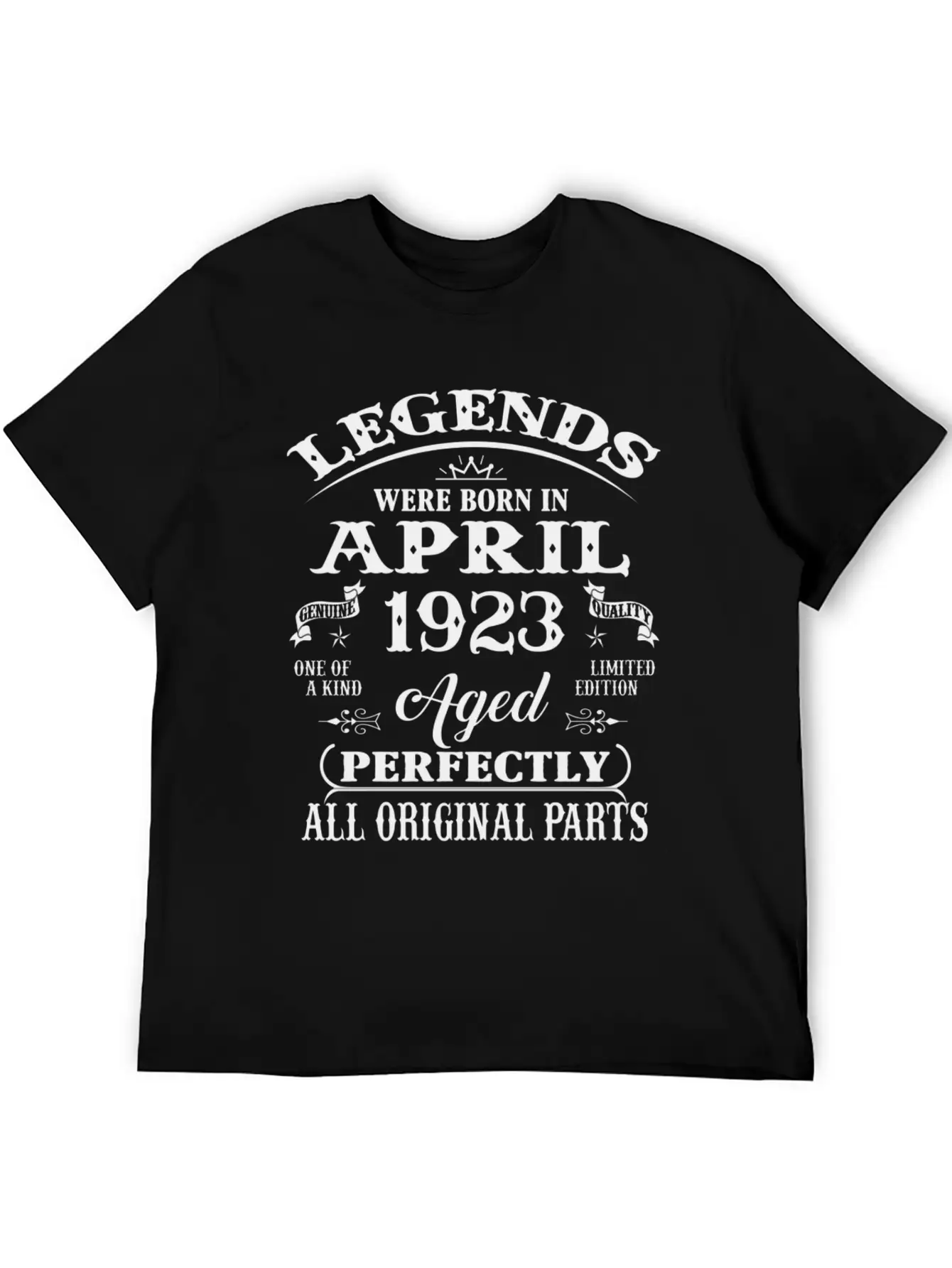 100Th Legends Born In April 1923 100 Yr Old Unisex Short Sleeve Soft Cotton T-Shirt – Casual Everyday Wear