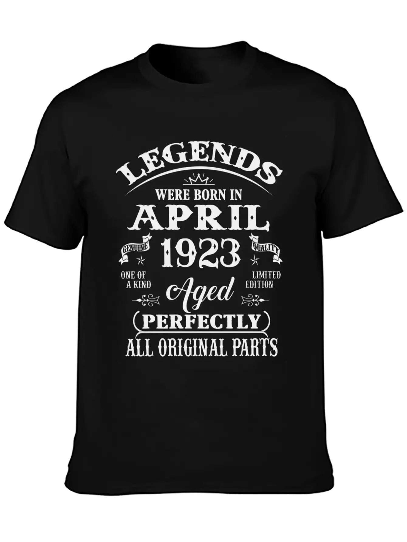 100Th Legends Born In April 1923 100 Yr Old Unisex Short Sleeve Soft Cotton T-Shirt – Casual Everyday Wear