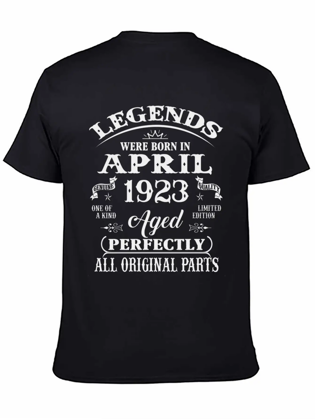 100Th Legends Born In April 1923 100 Yr Old Unisex Short Sleeve Soft Cotton T-Shirt – Casual Everyday Wear