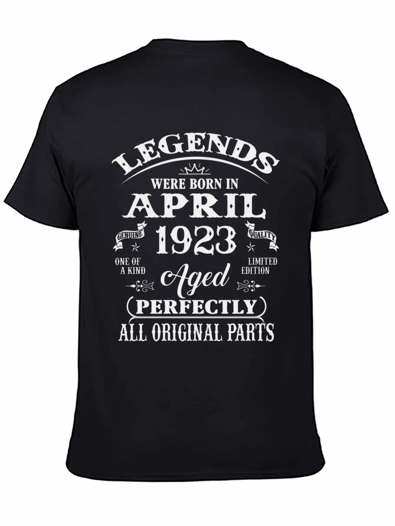 100Th Legends Born In April 1923 100 Yr Old Unisex Short Sleeve Soft Cotton T-Shirt – Casual Everyday Wear