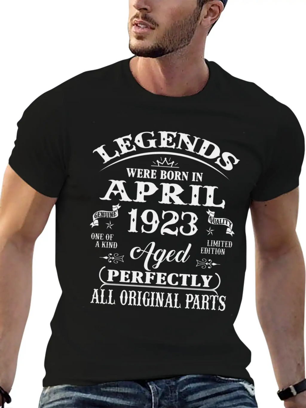 100Th Legends Born In April 1923 100 Yr Old Unisex Short Sleeve Soft Cotton T-Shirt – Casual Everyday Wear