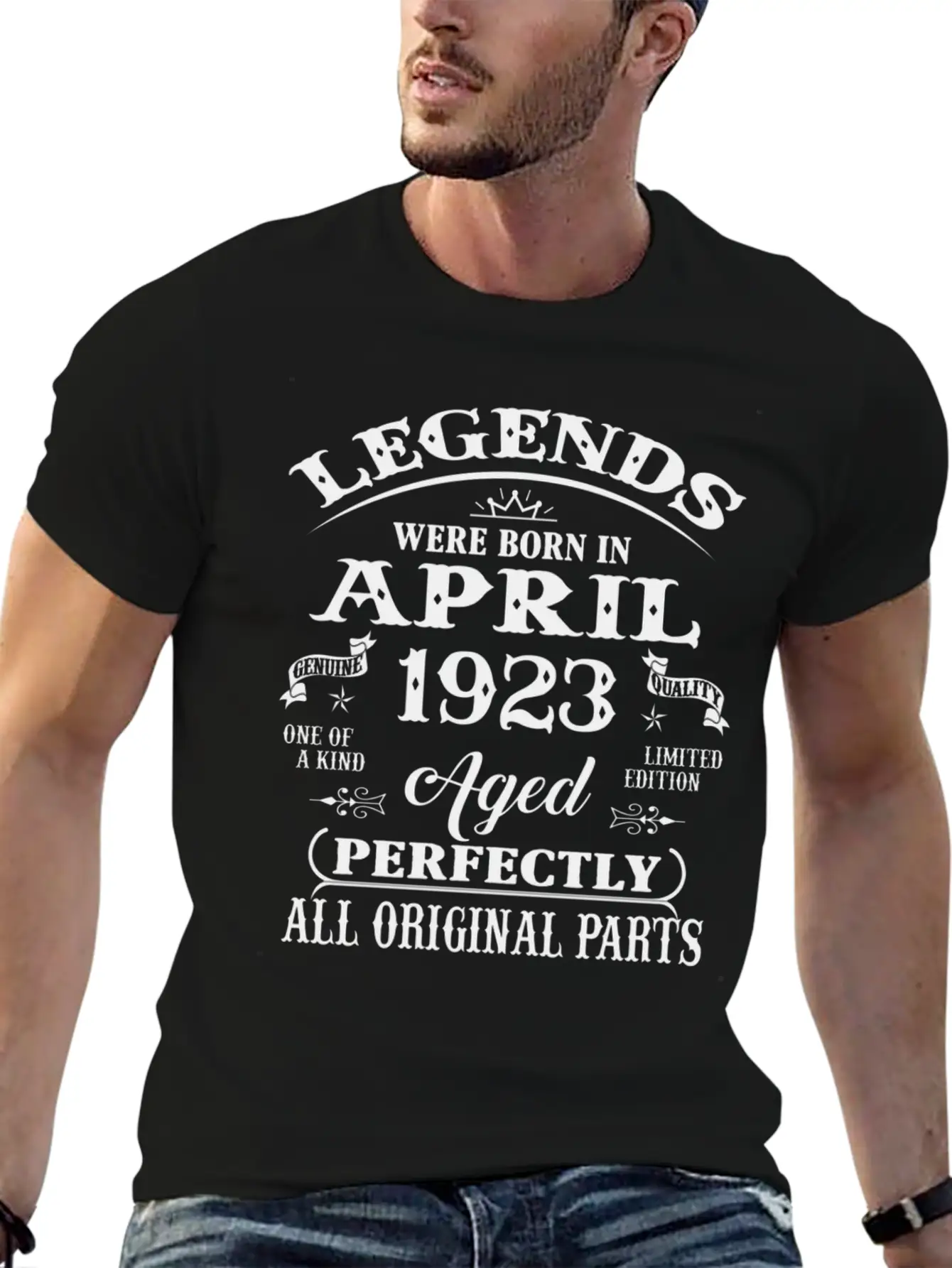 100Th Legends Born In April 1923 100 Yr Old Unisex Short Sleeve Soft Cotton T-Shirt – Casual Everyday Wear