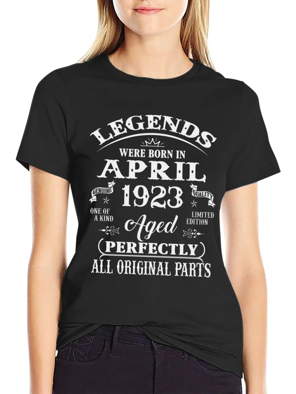 100Th Legends Born In April 1923 100 Yr Old Unisex Short Sleeve Soft Cotton T-Shirt – Casual Everyday Wear