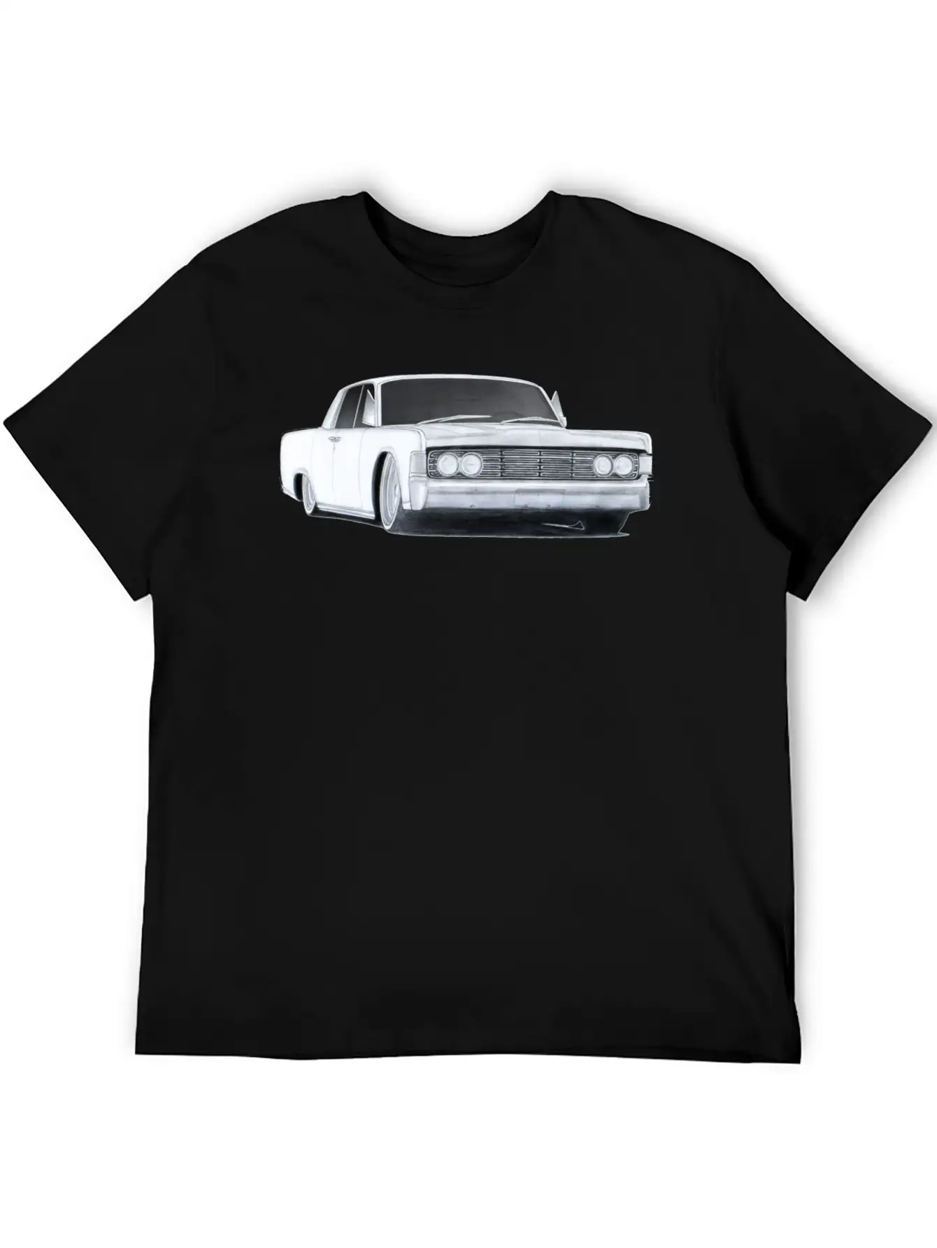 1965 Lincoln Continental Drawing Classic Cotton Tee – Unisex Comfort For Any Season