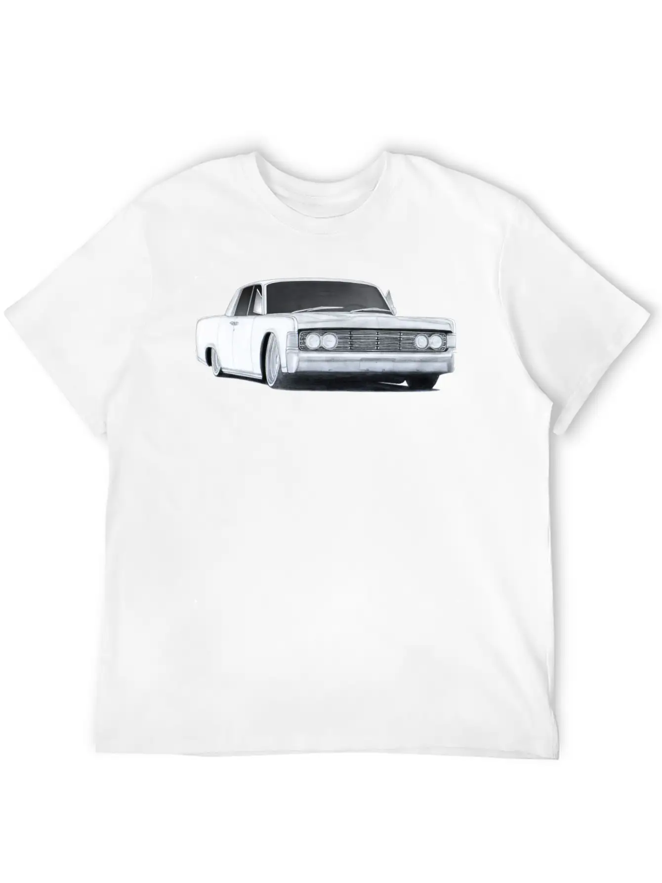 1965 Lincoln Continental Drawing Classic Cotton Tee – Unisex Comfort For Any Season