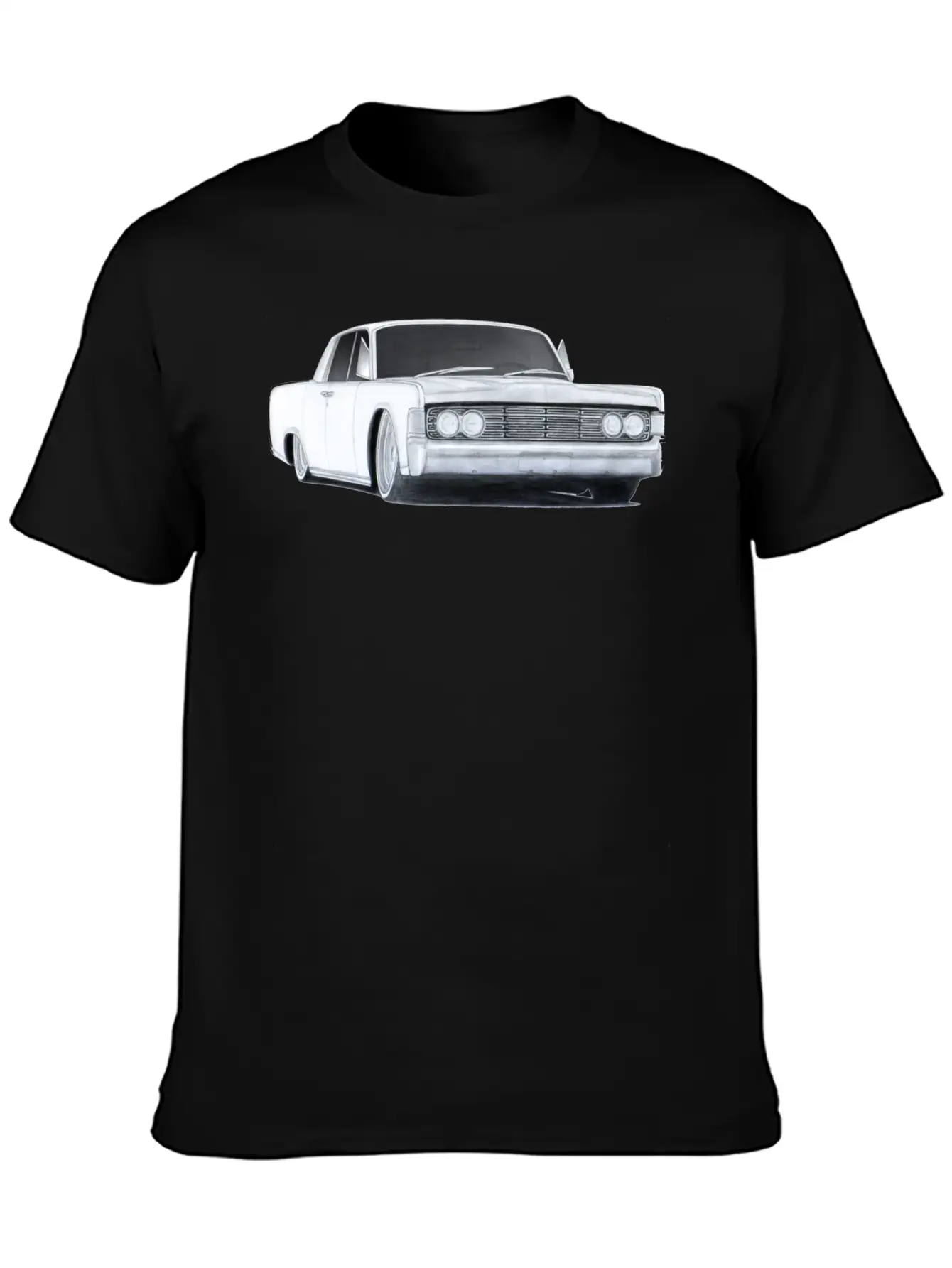 1965 Lincoln Continental Drawing Classic Cotton Tee – Unisex Comfort For Any Season