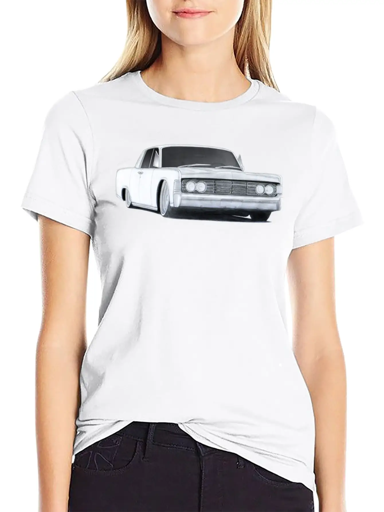 1965 Lincoln Continental Drawing Classic Cotton Tee – Unisex Comfort For Any Season