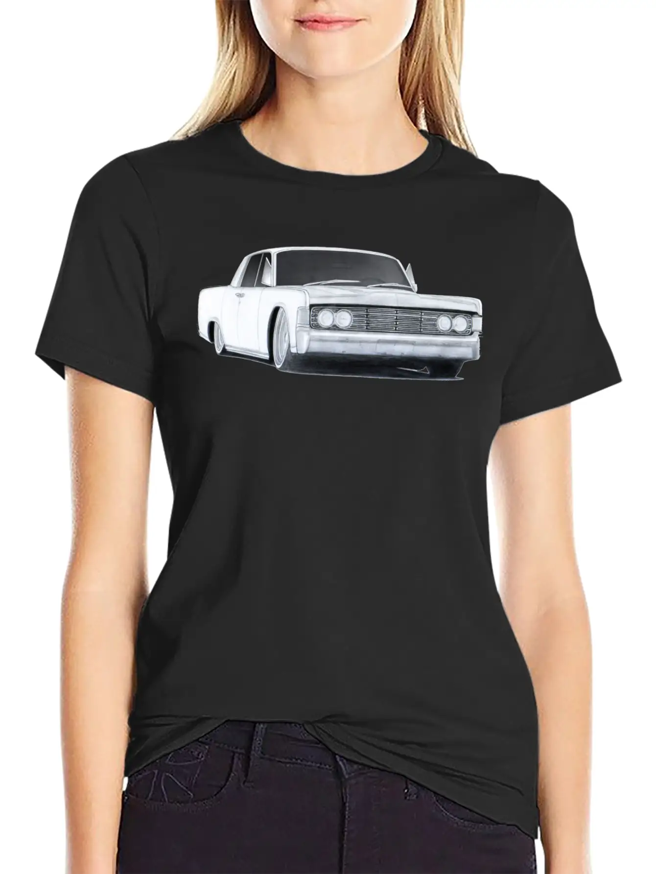 1965 Lincoln Continental Drawing Classic Cotton Tee – Unisex Comfort For Any Season