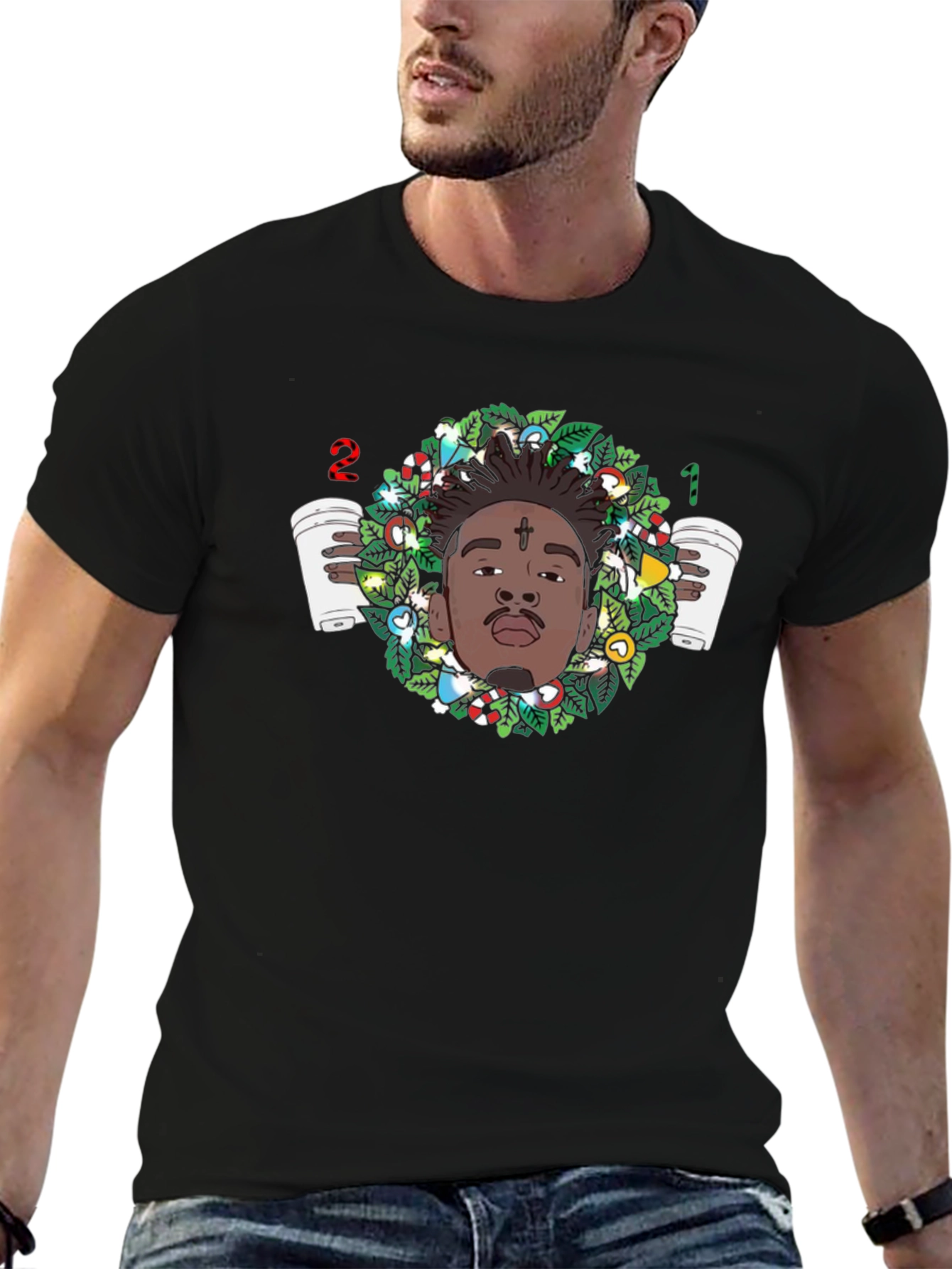 21 Savage Christmas Wreath T-Shirt