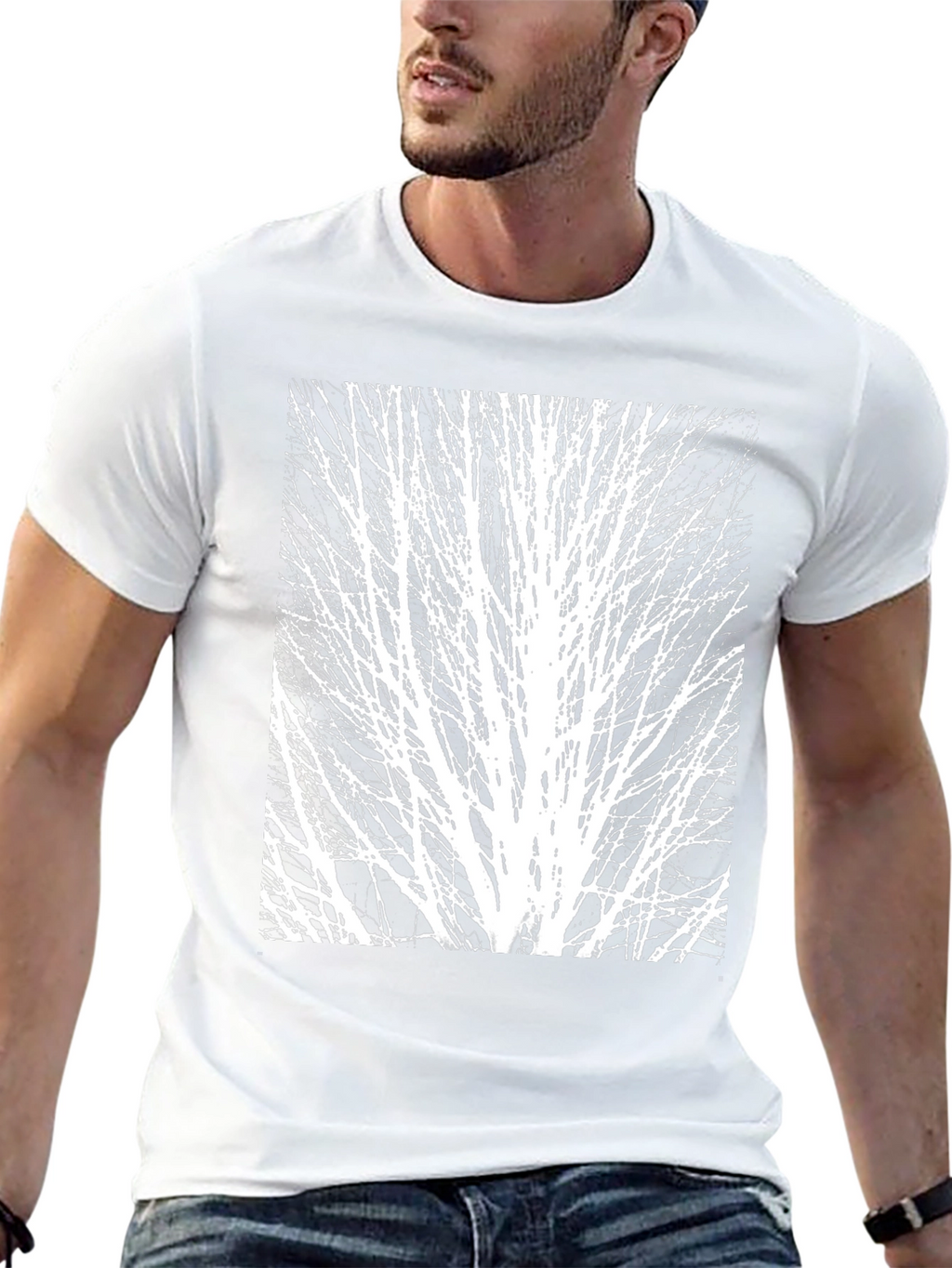 Abstract Tree Graphic Black Tee