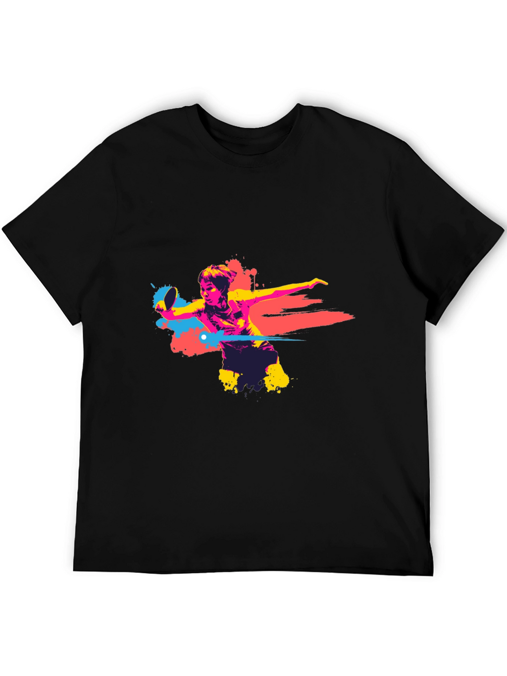 Abstract Table Tennis Player Graphic T-Shirt