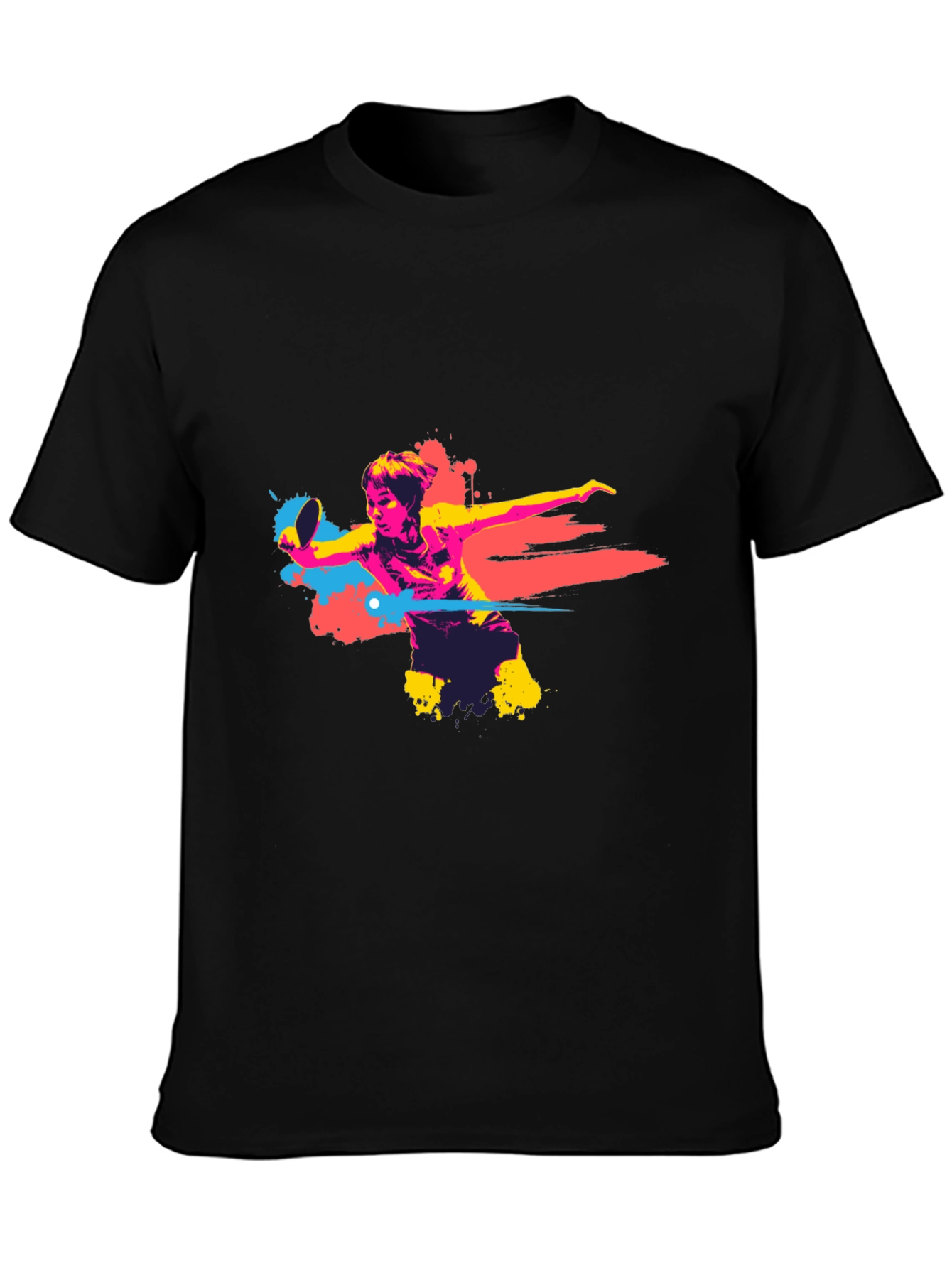 Abstract Table Tennis Player Graphic T-Shirt