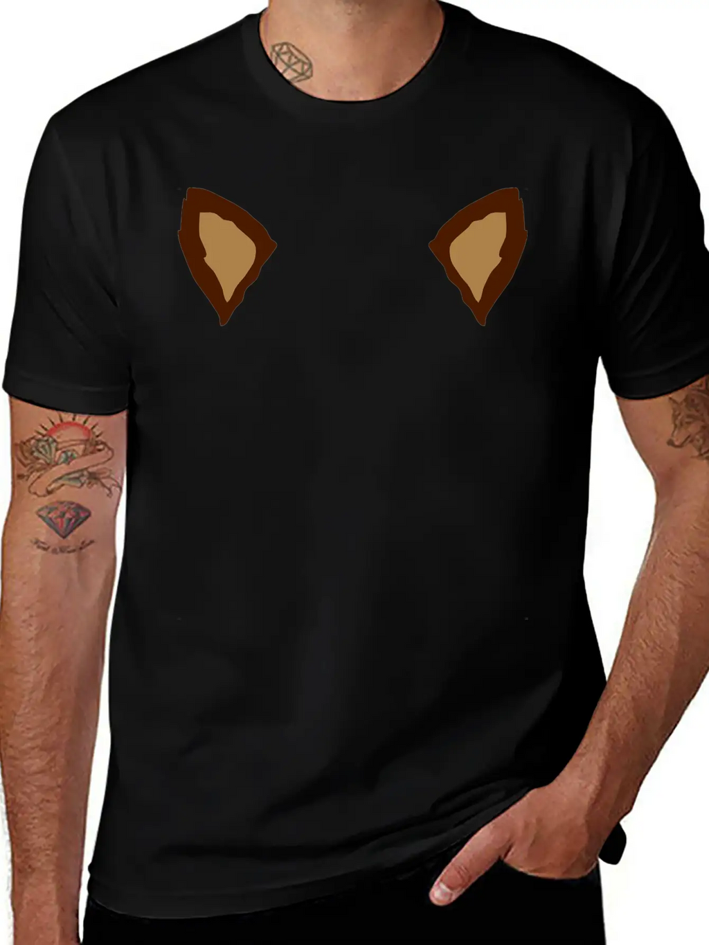 2 Animal Ears Classic Crew Neck Graphic Tee – Everyday Minimal Look