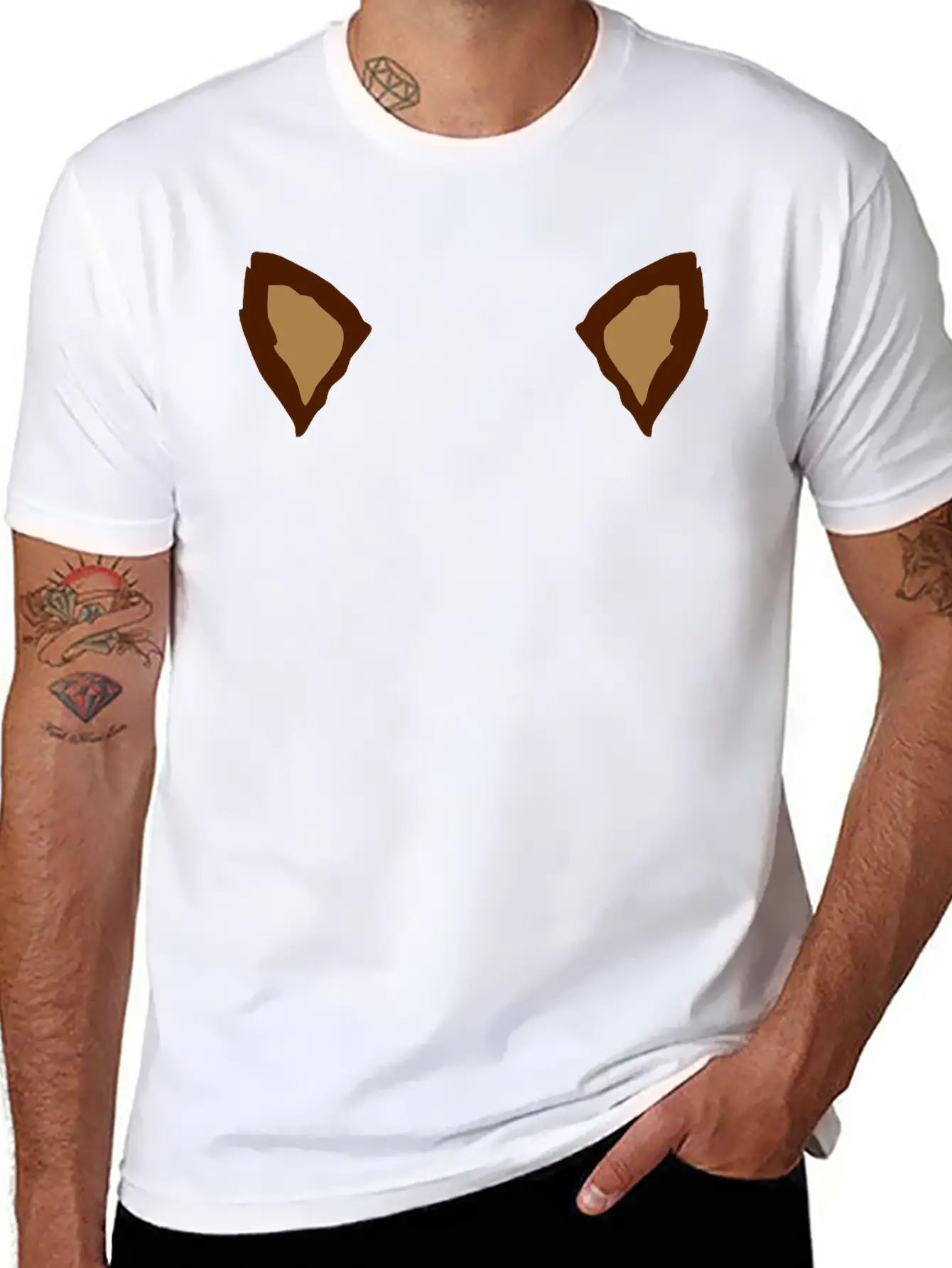 2 Animal Ears Classic Crew Neck Graphic Tee – Everyday Minimal Look