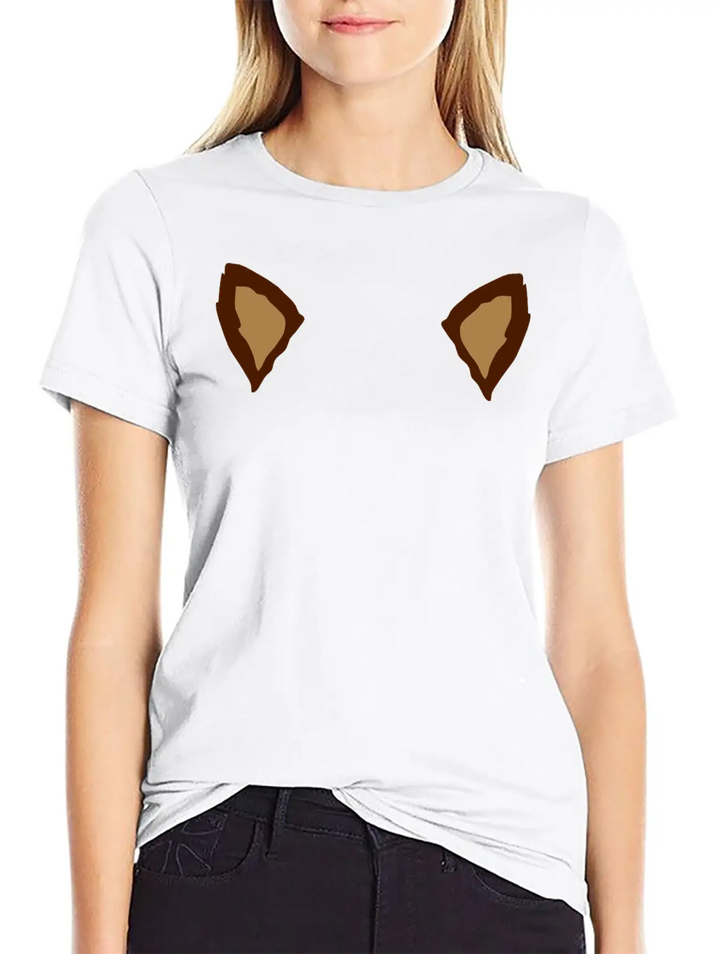 2 Animal Ears Classic Crew Neck Graphic Tee – Everyday Minimal Look
