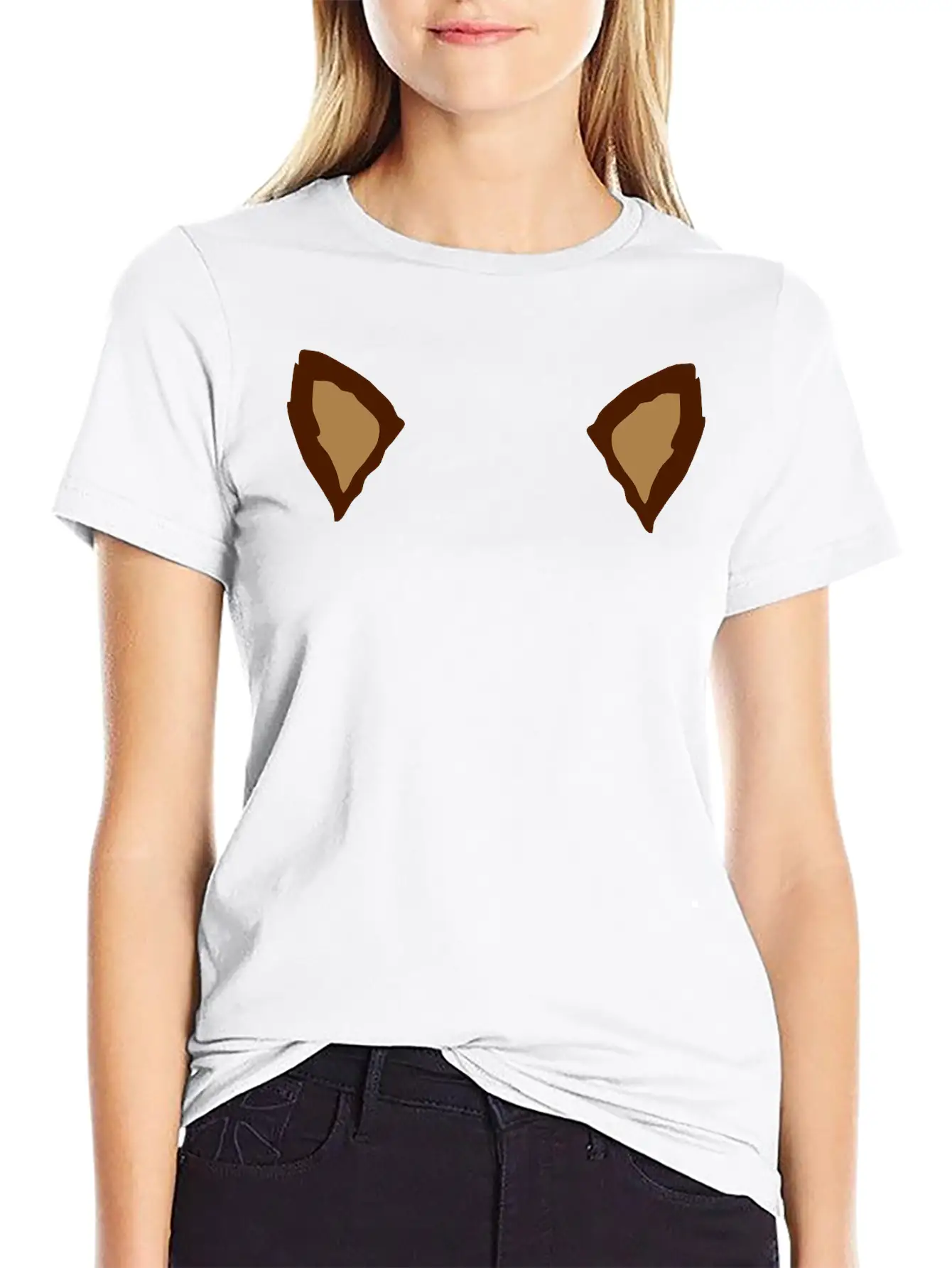 2 Animal Ears Classic Crew Neck Graphic Tee – Everyday Minimal Look