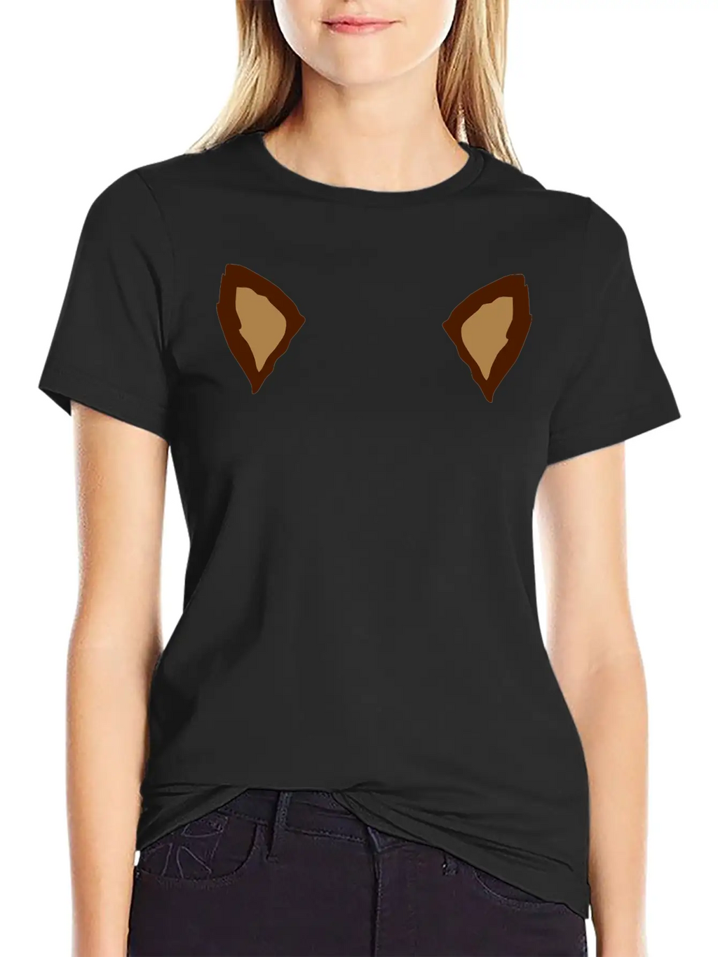 2 Animal Ears Classic Crew Neck Graphic Tee – Everyday Minimal Look