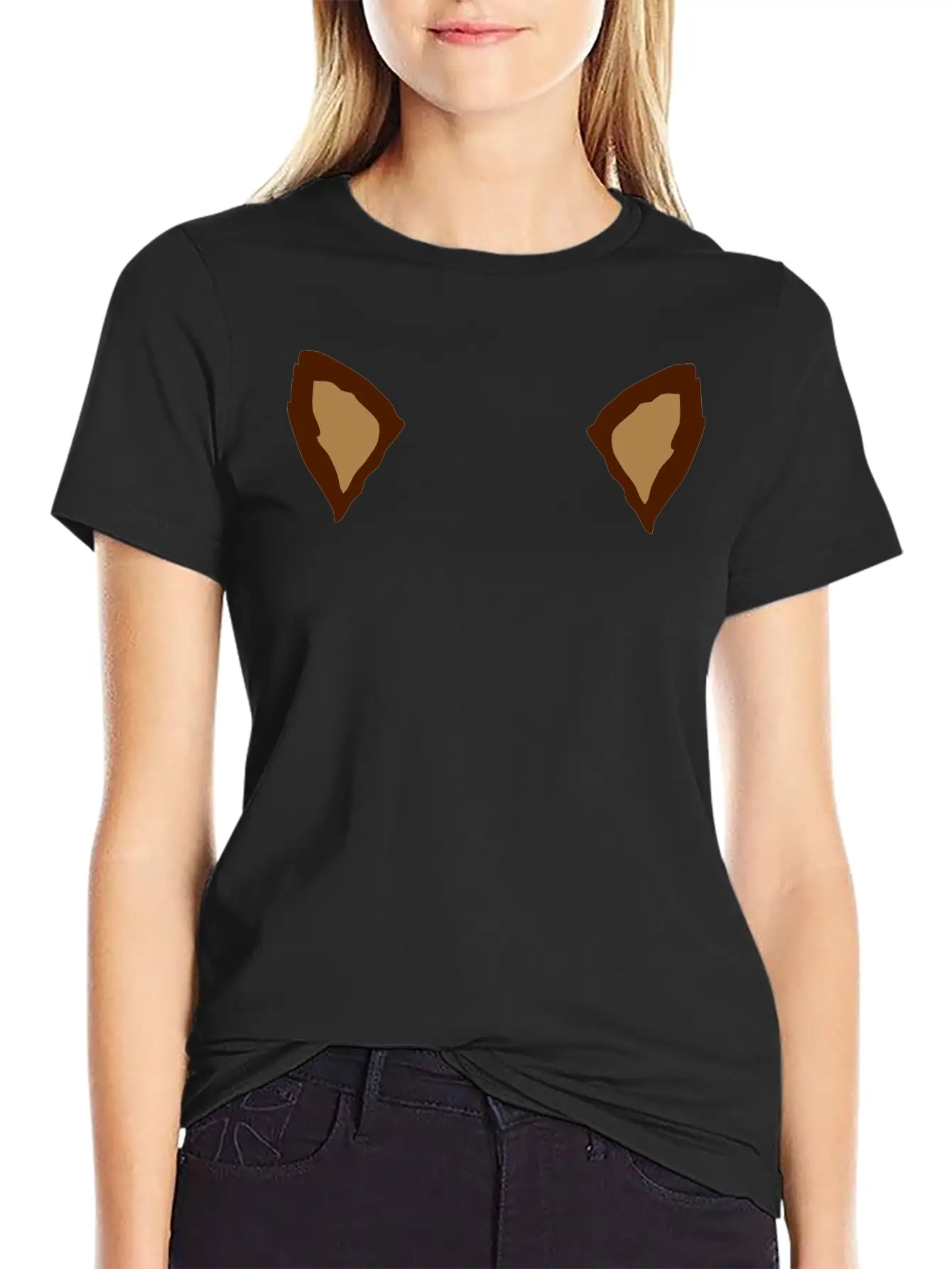 2 Animal Ears Classic Crew Neck Graphic Tee – Everyday Minimal Look