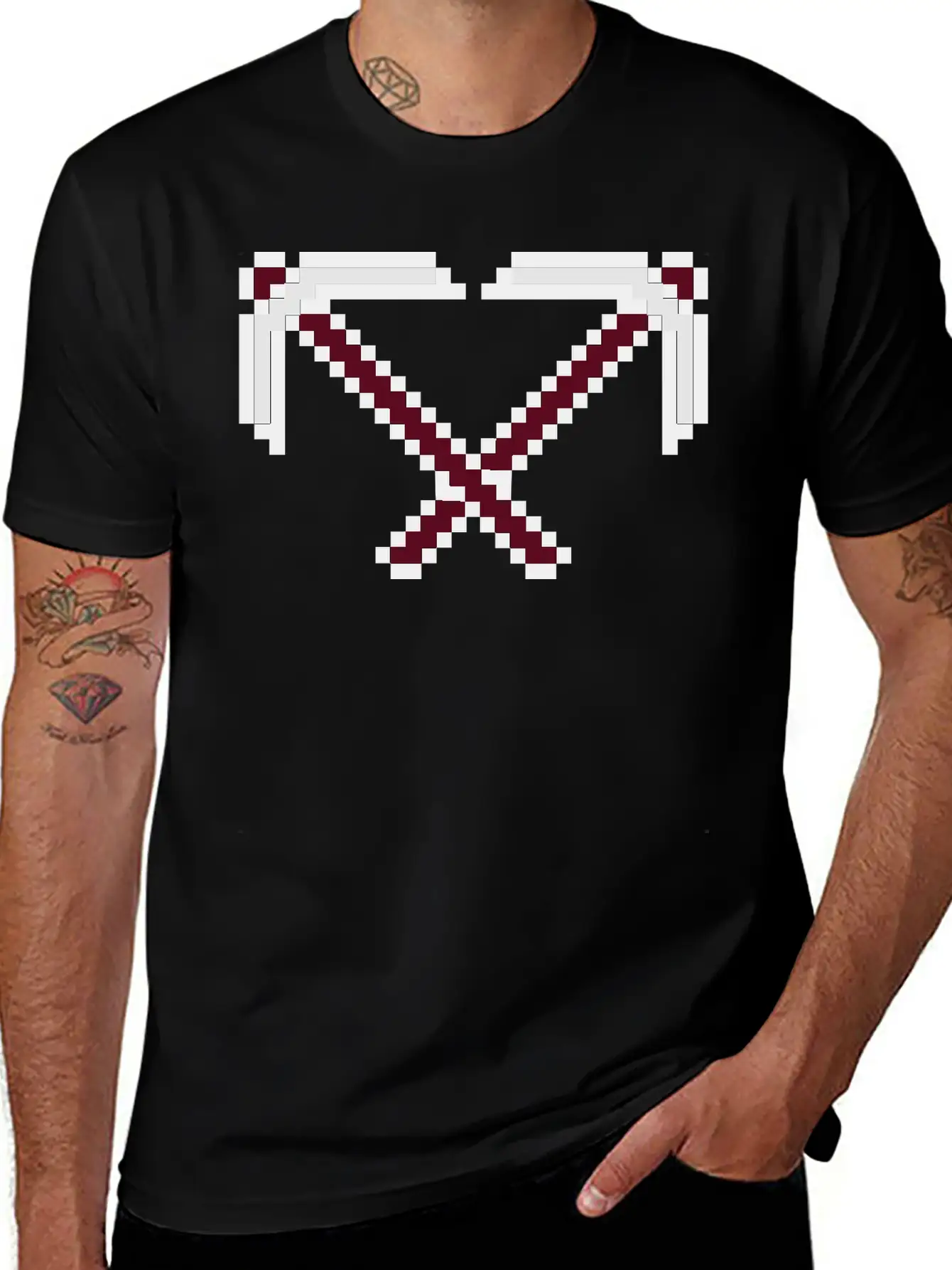 2 Cross Pixel Retro Computer Game Build Gamer Game Breathable Graphic T-Shirt – Perfect For Casual Days