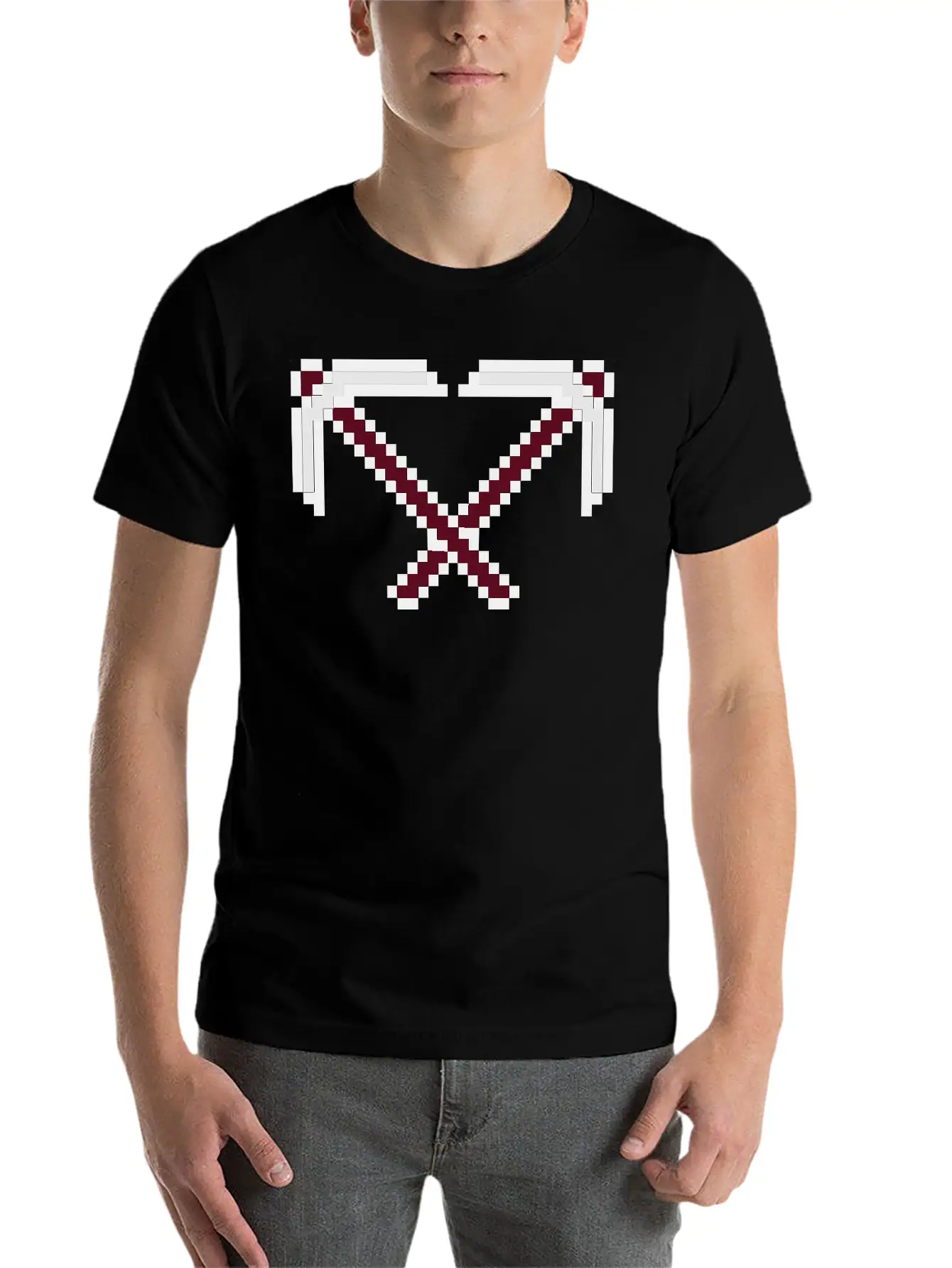 2 Cross Pixel Retro Computer Game Build Gamer Game Breathable Graphic T-Shirt – Perfect For Casual Days